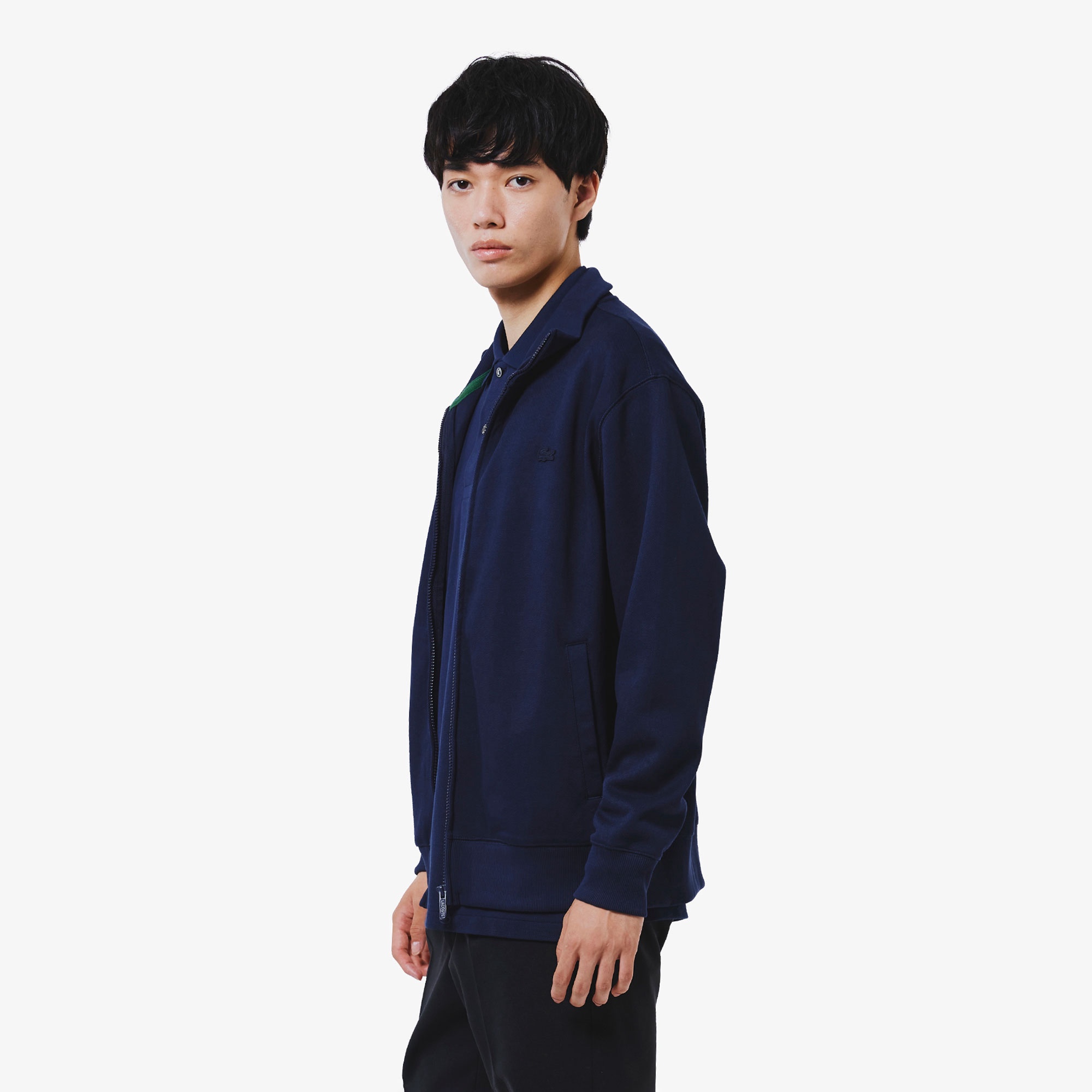 鹿の子ジップニット