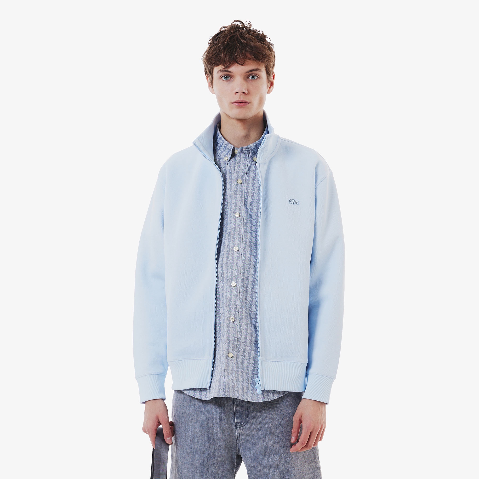 鹿の子ジップニット