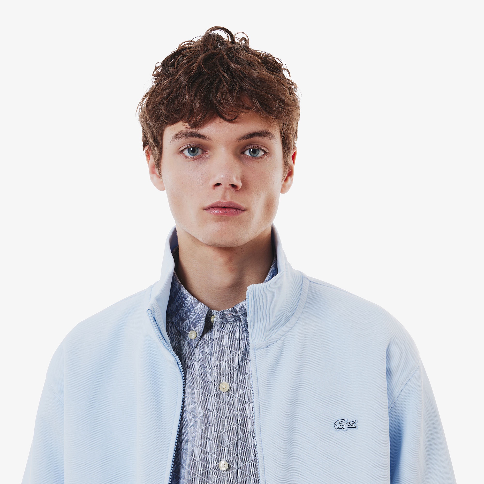 鹿の子ジップニット