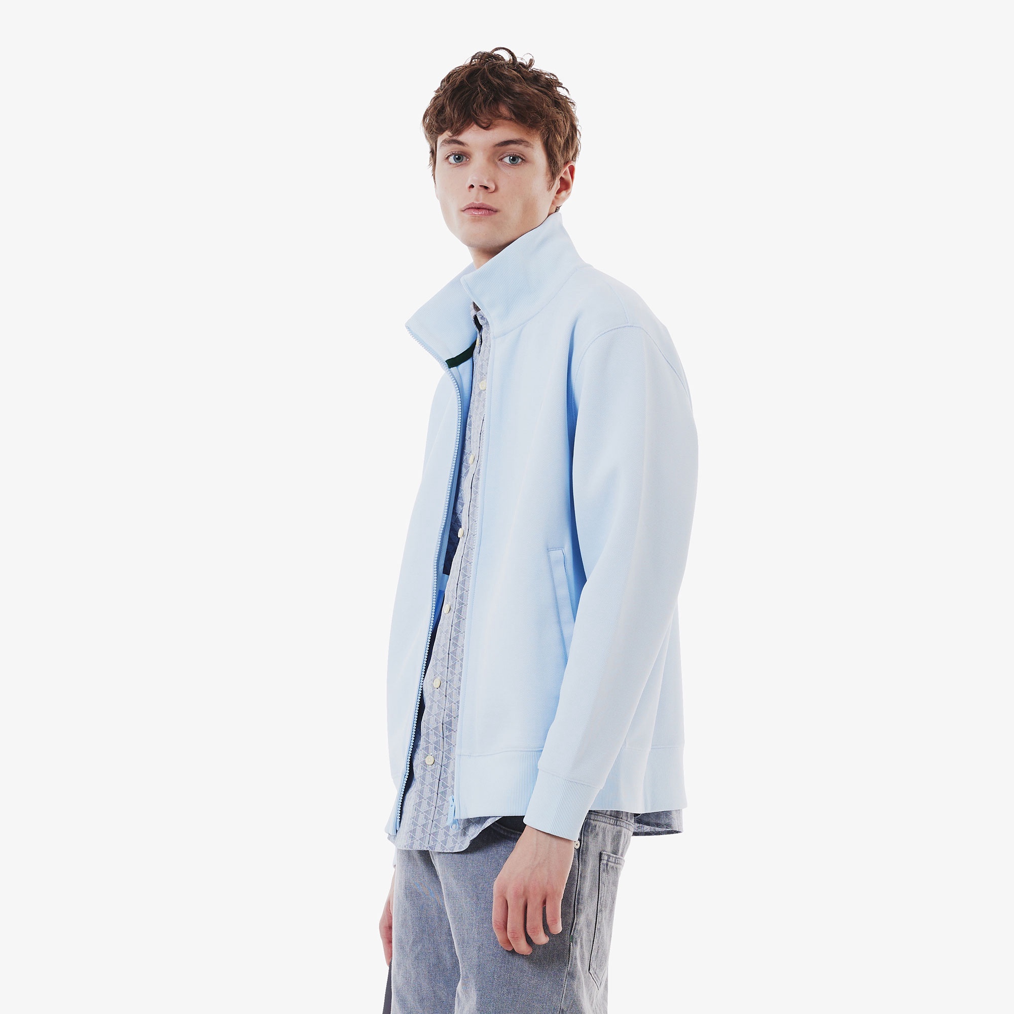 鹿の子ジップニット