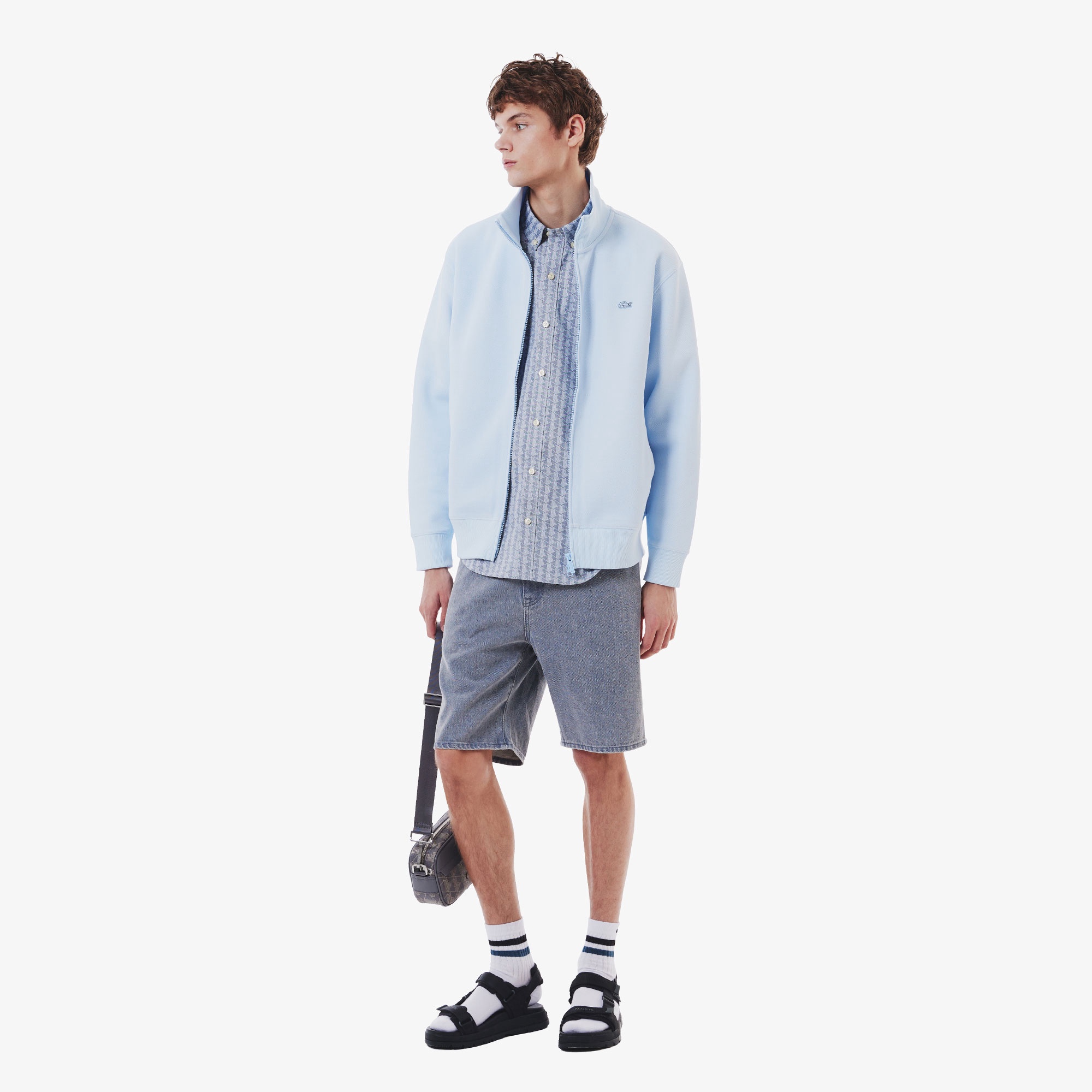 鹿の子ジップニット