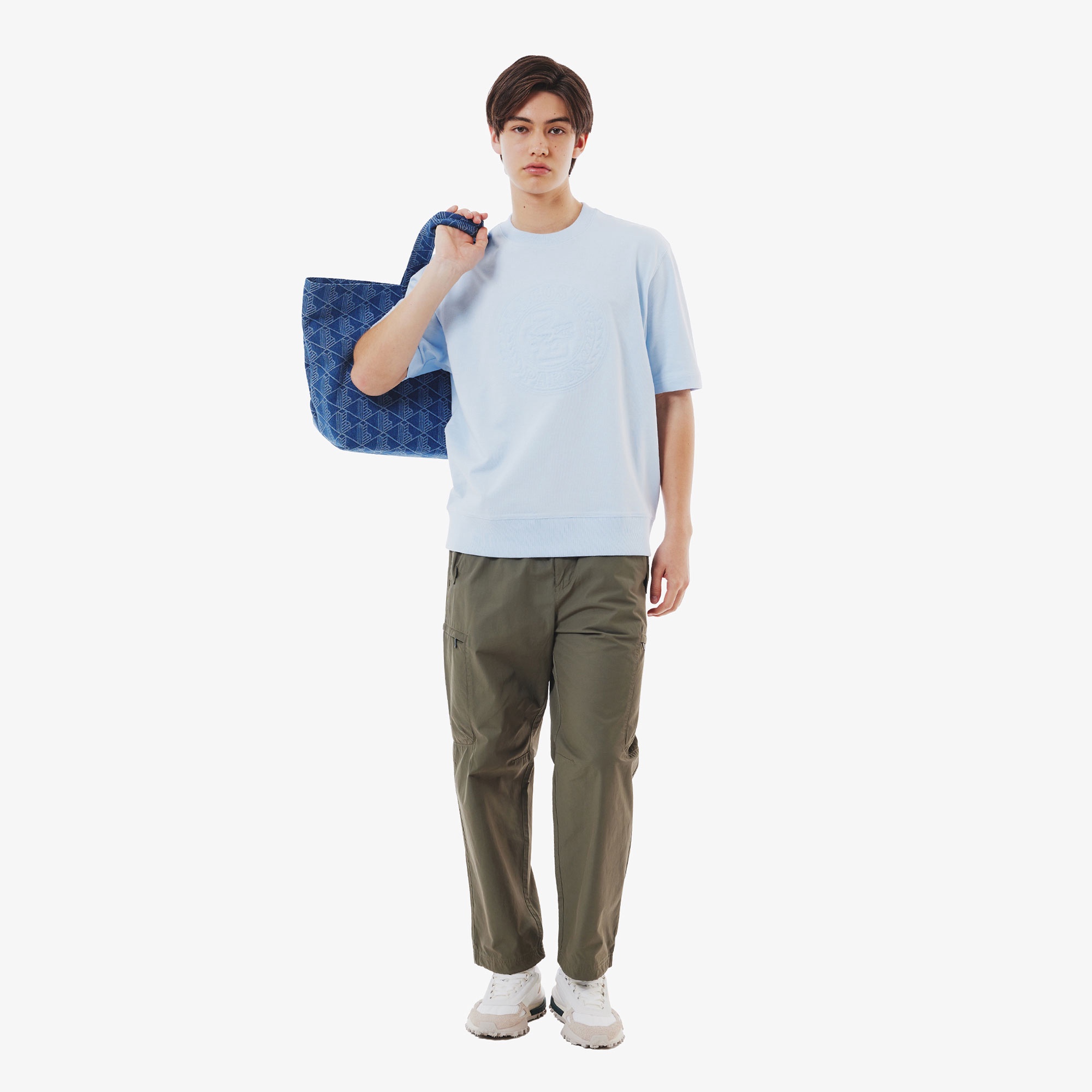 トーン・オン・トーンステッチ半袖スウェット