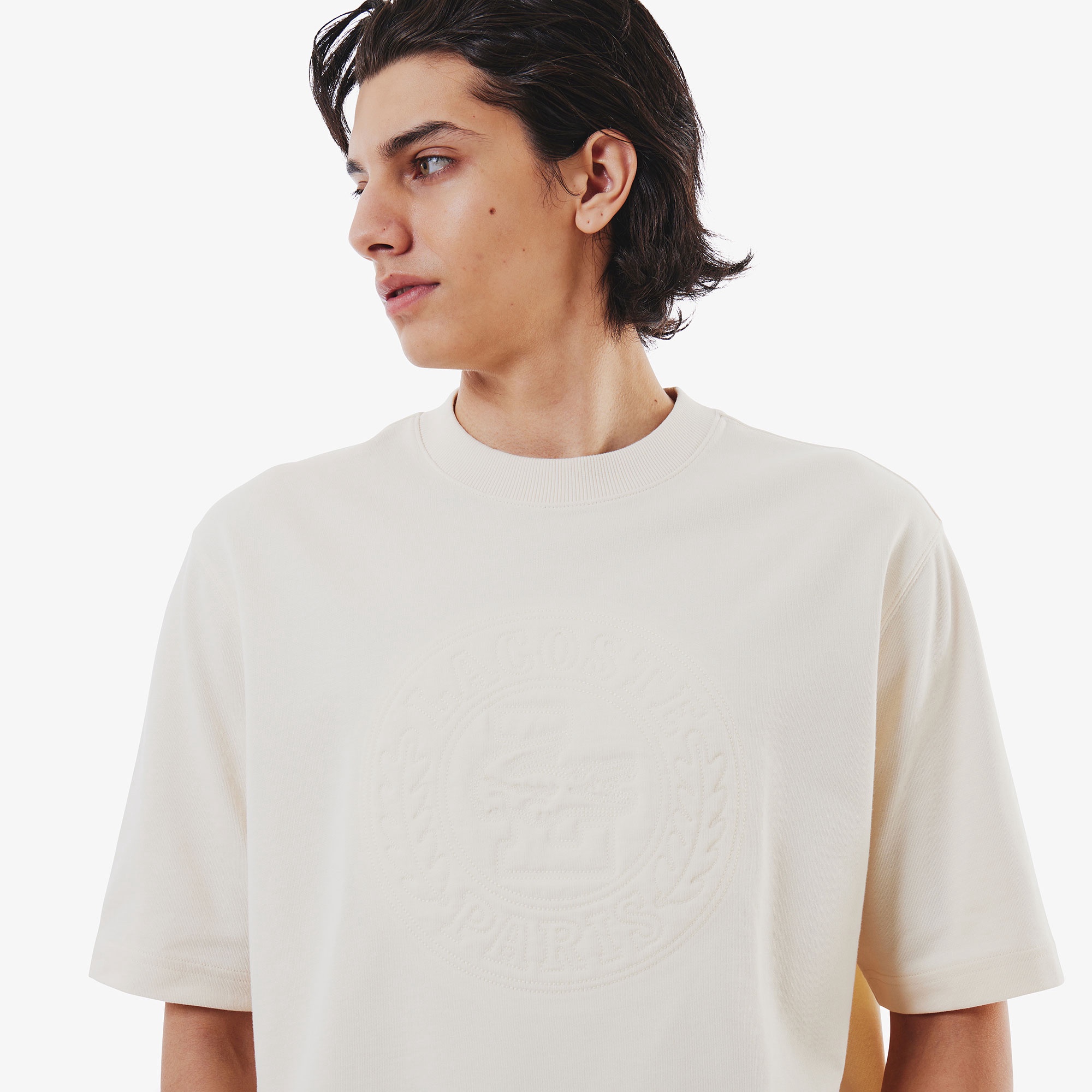 トーン・オン・トーンステッチ半袖スウェット