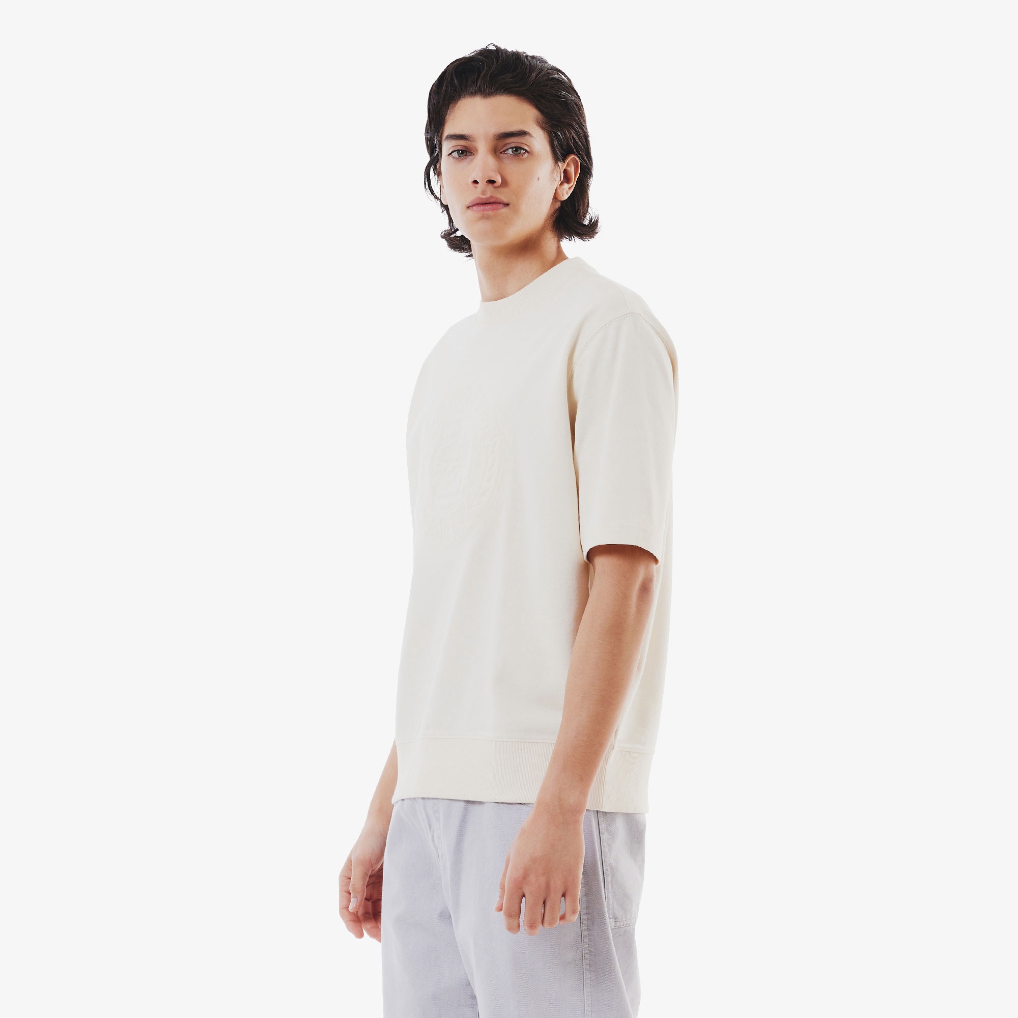 トーン・オン・トーンステッチ半袖スウェット