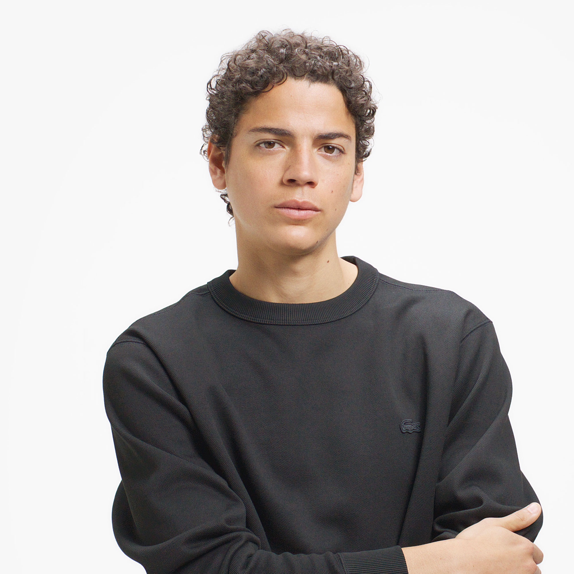 鹿の子ニットワントーンクルーネック