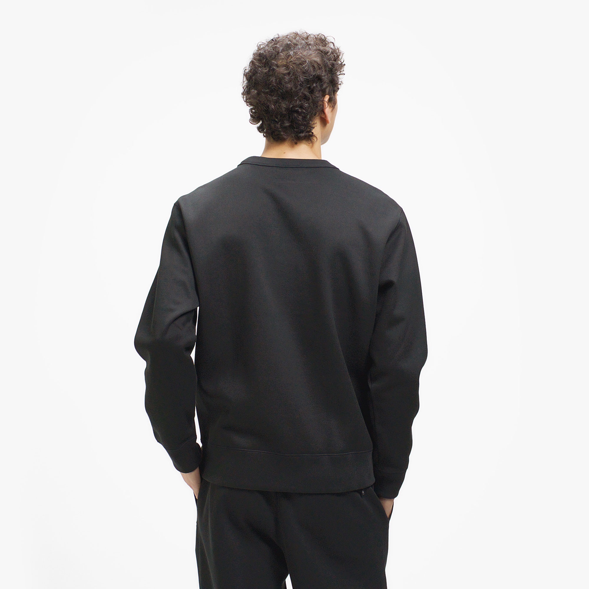 鹿の子ニットワントーンクルーネック