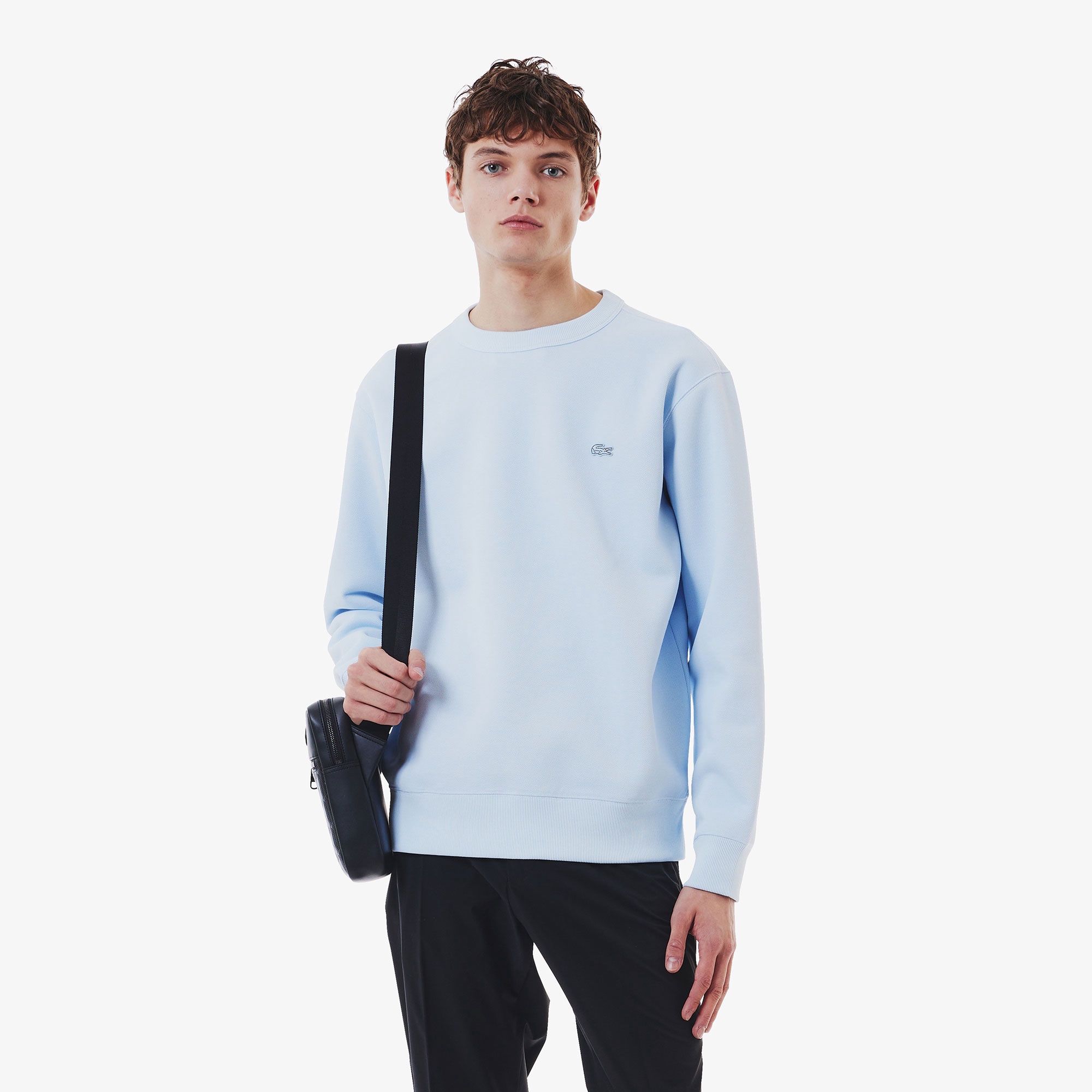 鹿の子ニットワントーンクルーネック