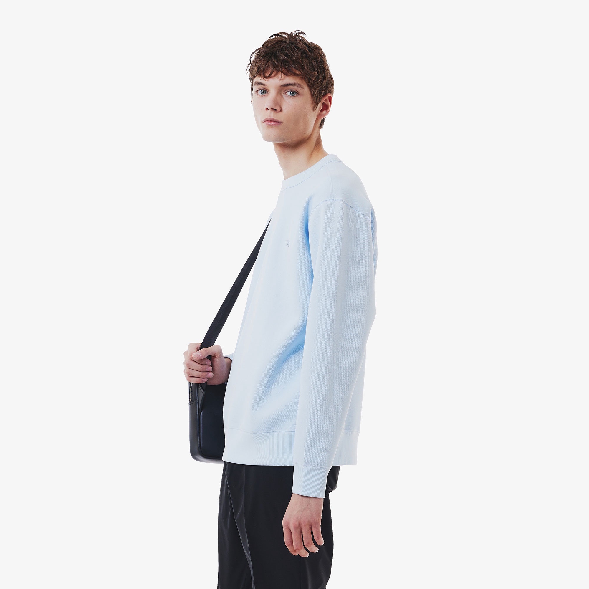 鹿の子ニットワントーンクルーネック