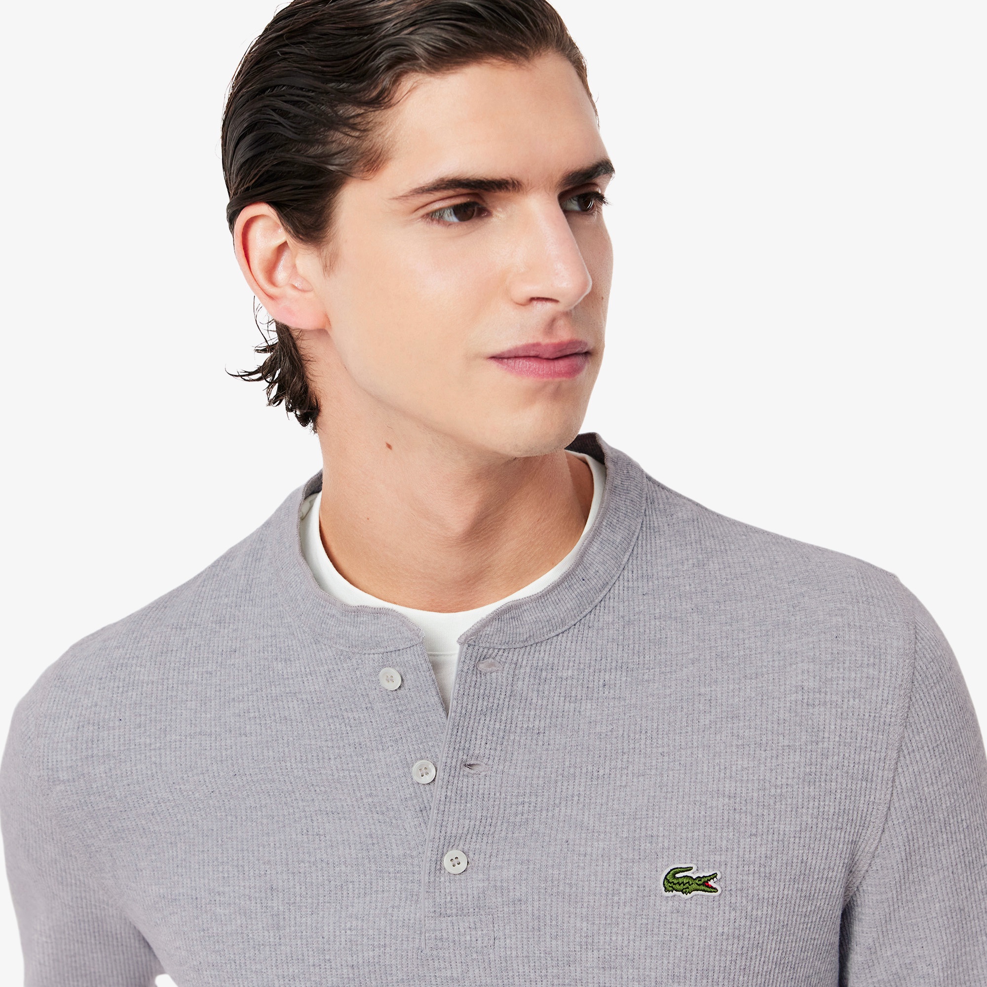 ワッフルニット長袖Tシャツ