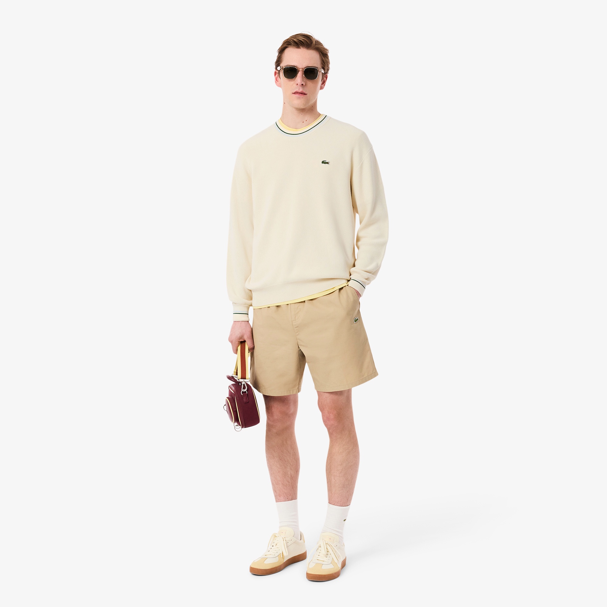 リブニットステッチコットンニットセーター