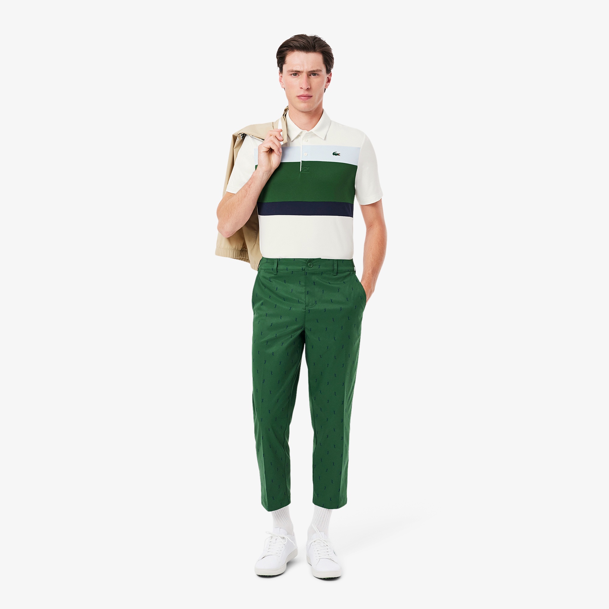 パネルボーダーウルトラドライゴルフポロシャツ