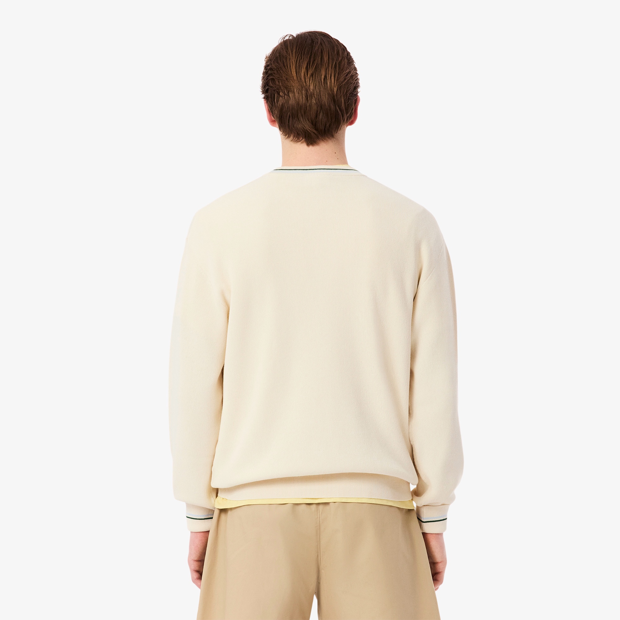 リブニットステッチコットンニットセーター