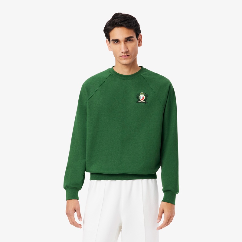 80's LACOSTE 鬼フェード スウェット ナス紺 フレンチラコステ エンブレムステッチフレンチメイドクルーネックスウェット SH0028