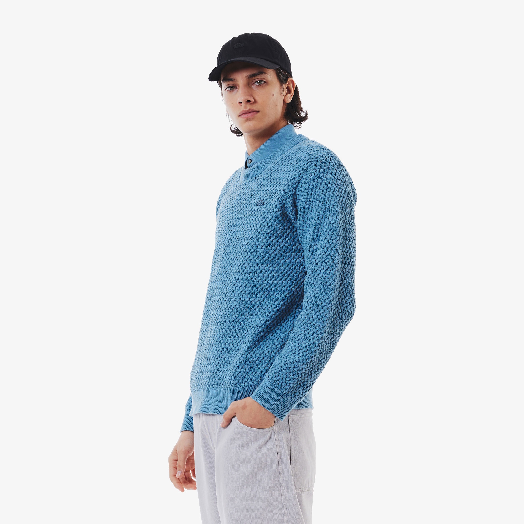 バスケットニットクルーネックセーター