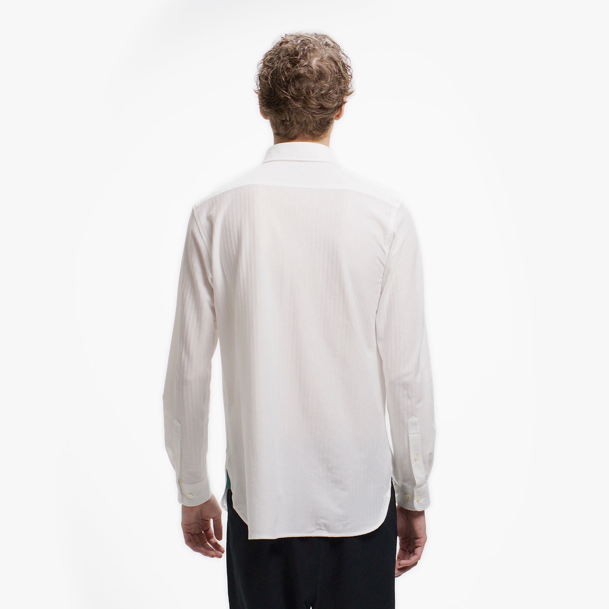 ジャカードストライプボタンダウンジャージシャツ