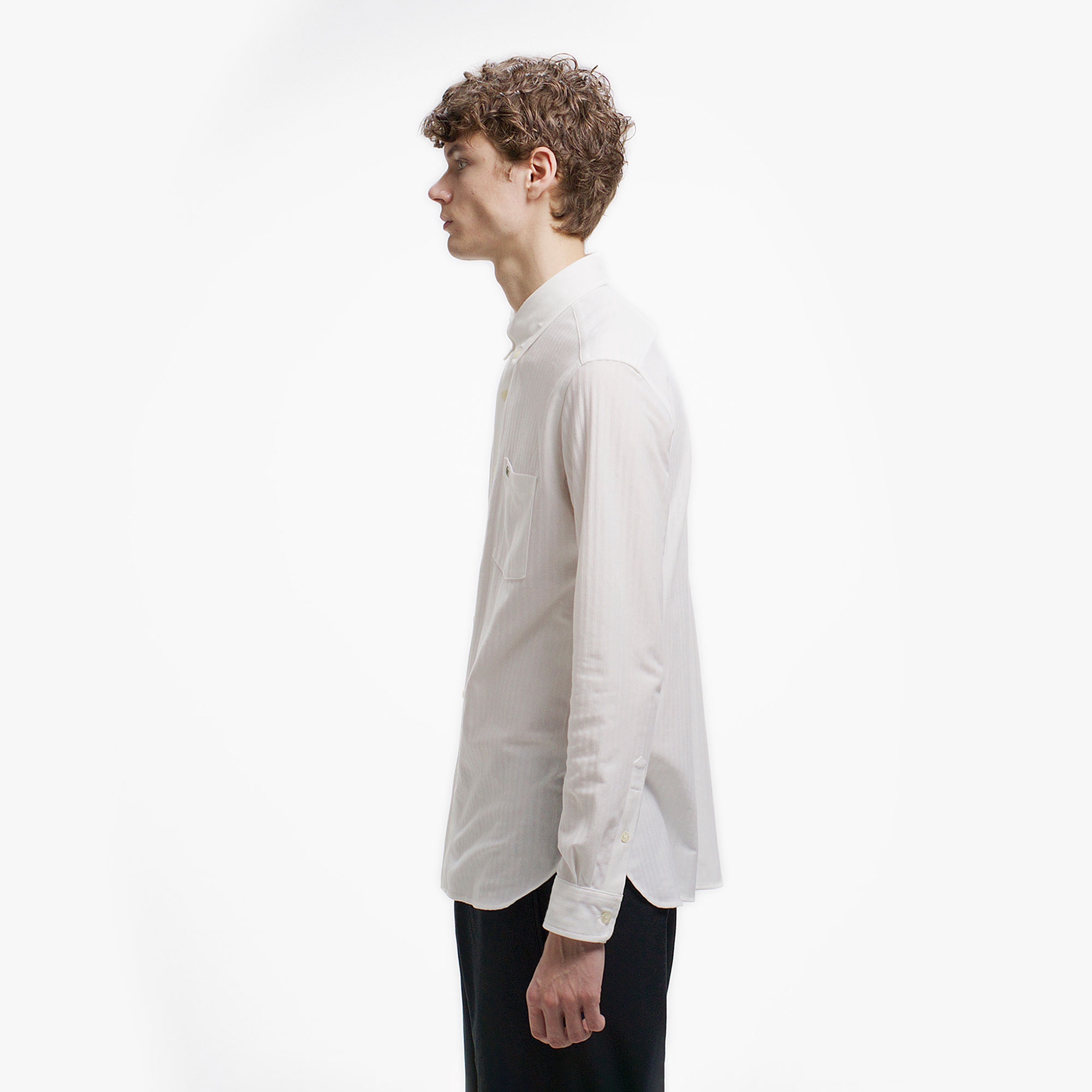 ジャカードストライプボタンダウンジャージシャツ