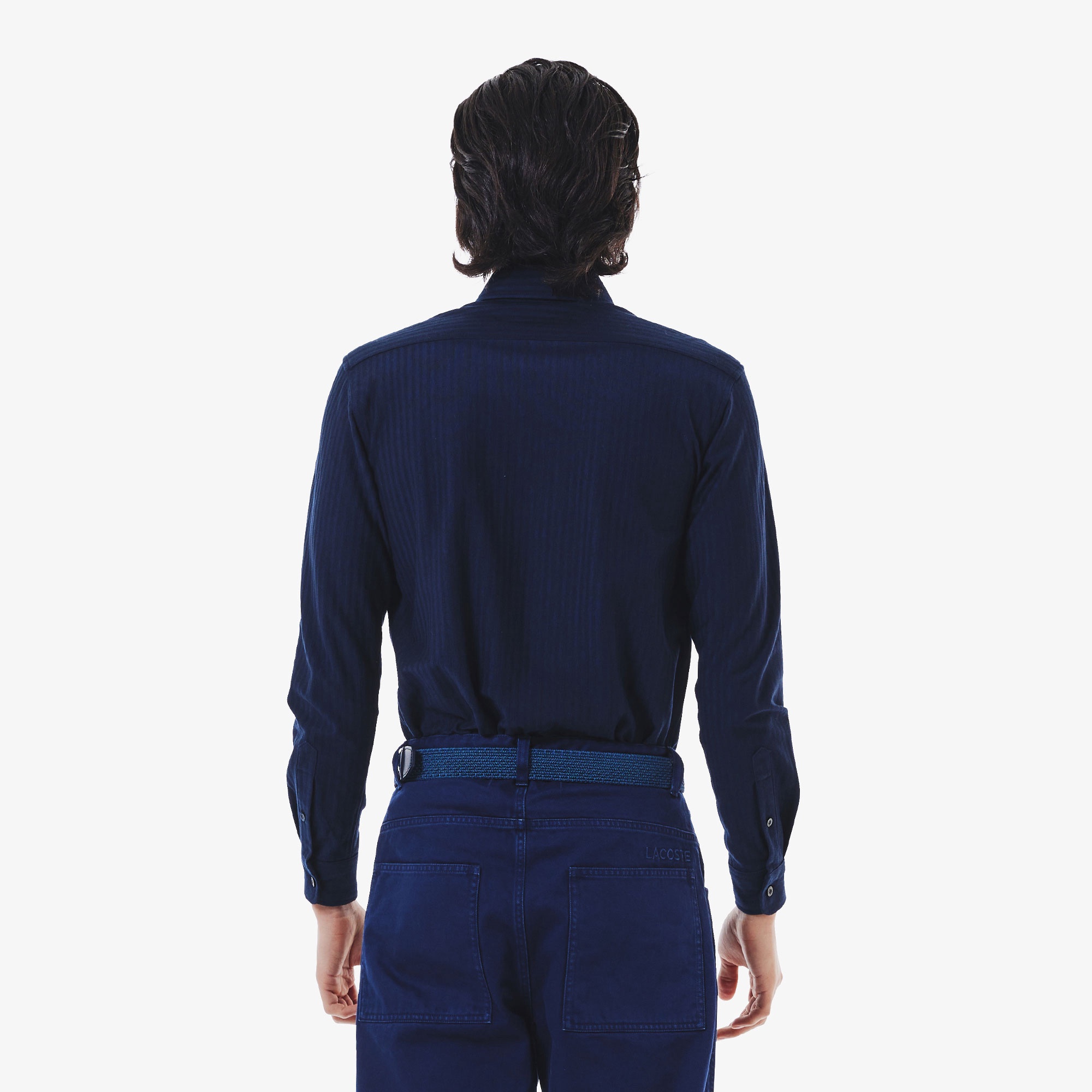 ジャカードストライプボタンダウンジャージシャツ