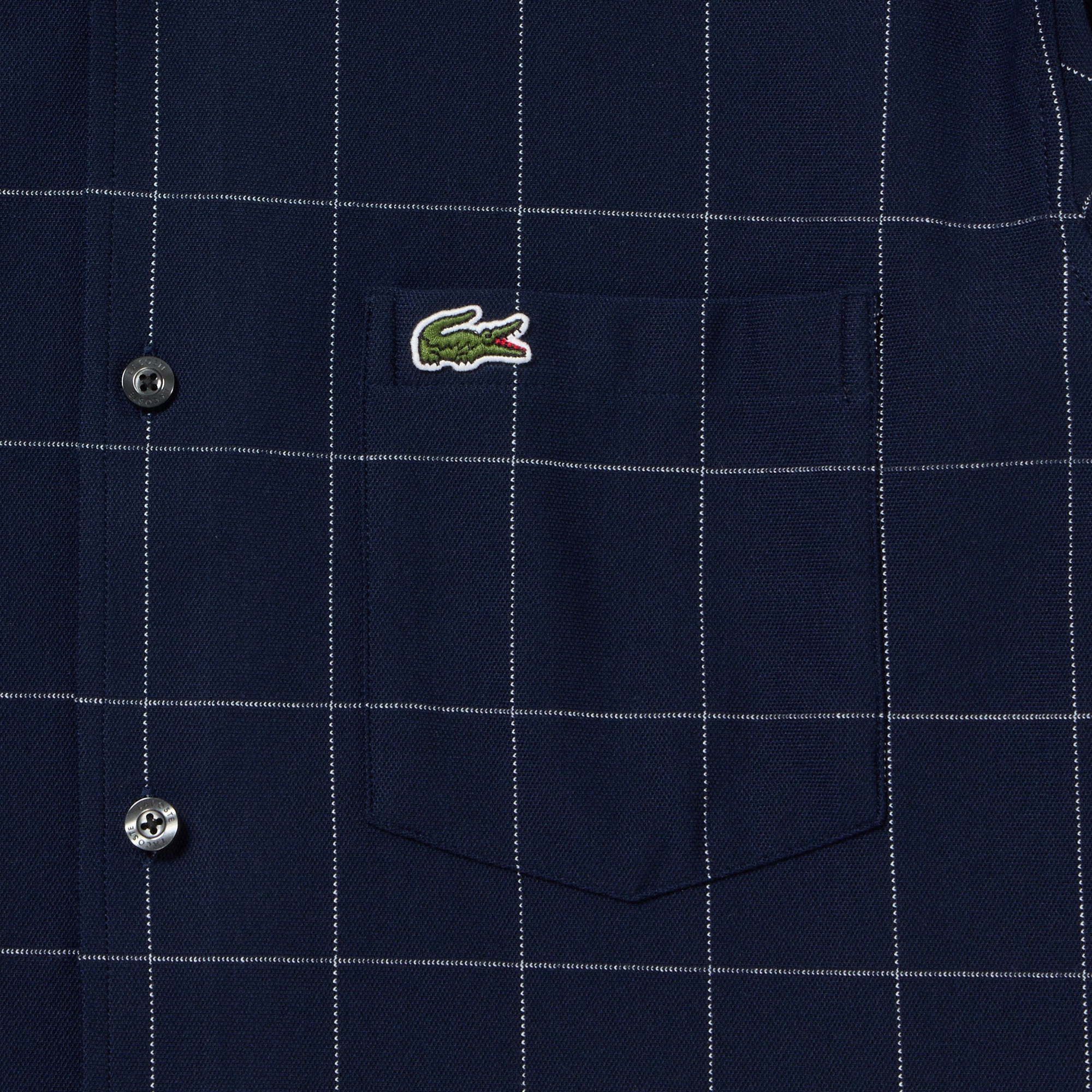 グラフチェックジャージボタンダウンシャツ