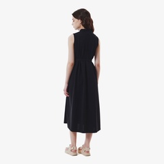 【LACOSTE】ロングプリーツストラップワンピース LACOSTE｜レーザーカットドットライン ホルターネック ロング
