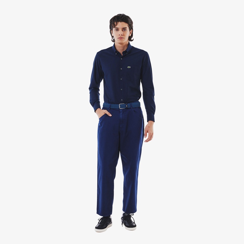 Yuichi Umezu 　ラコステ　定価3.2万　LACOSTE ダイ ワイドテーパードカラーデニムパンツ HH003J - ラコステ（LACOSTE
