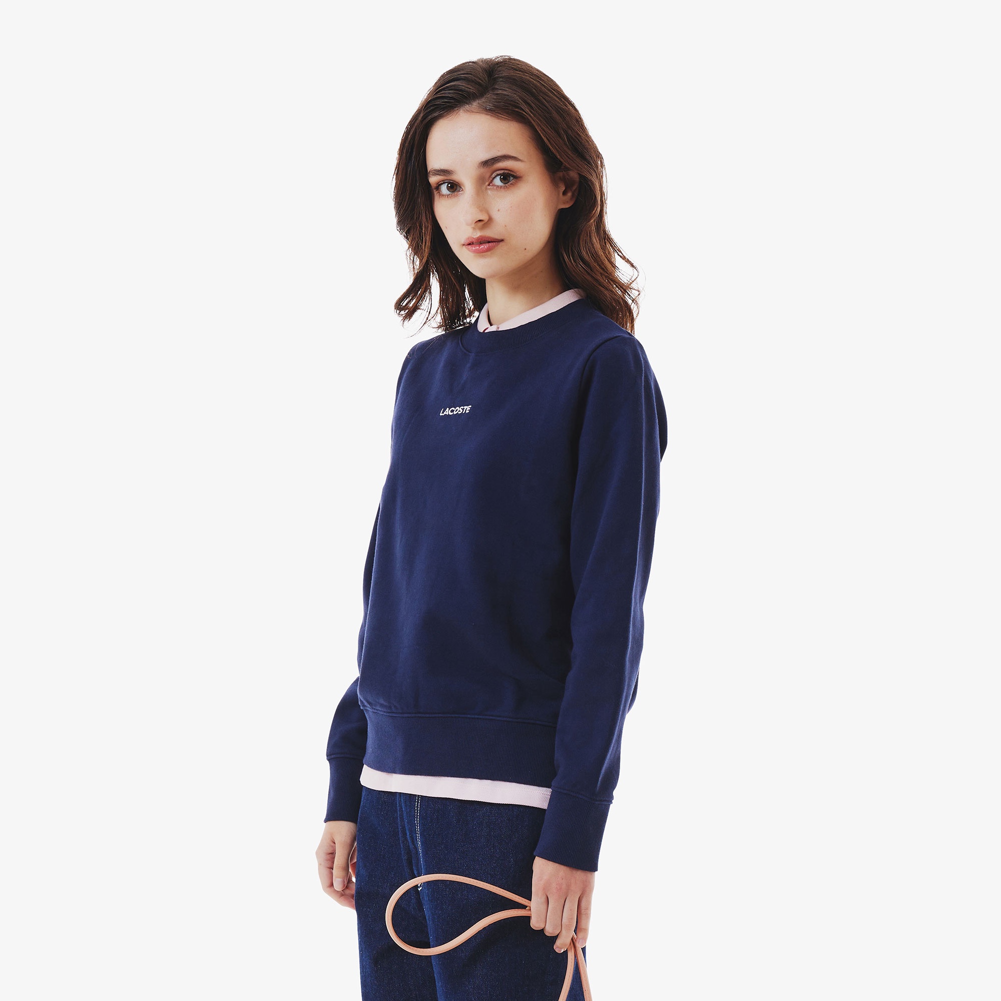 ブランドネームロゴステッチクルーネックスウェット