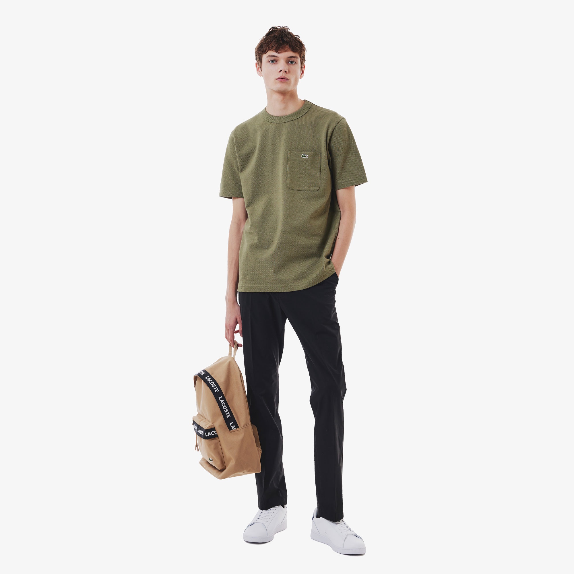 鹿の子地ポケット半袖Tシャツ