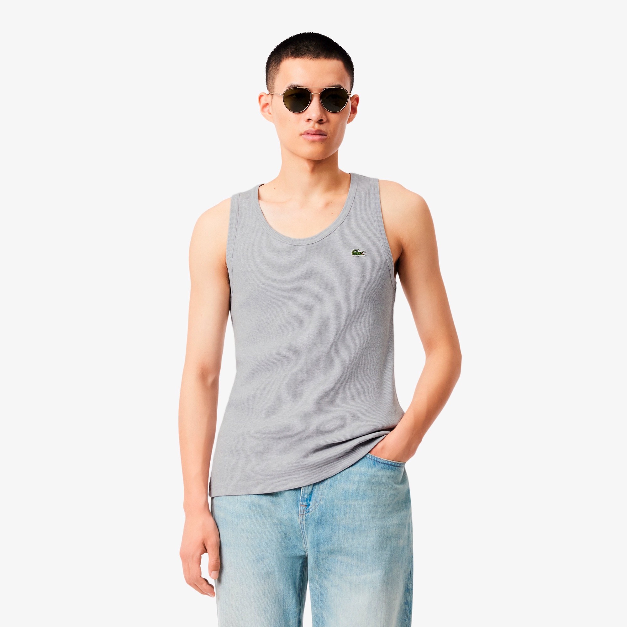 コットンリブニットタンクトップ