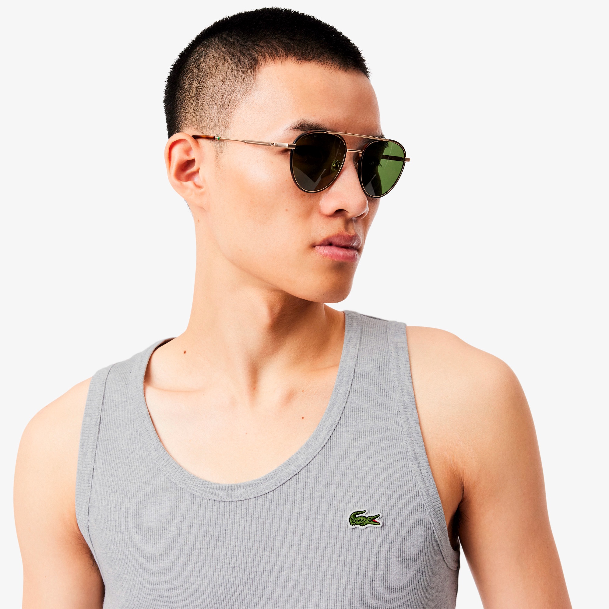 コットンリブニットタンクトップ