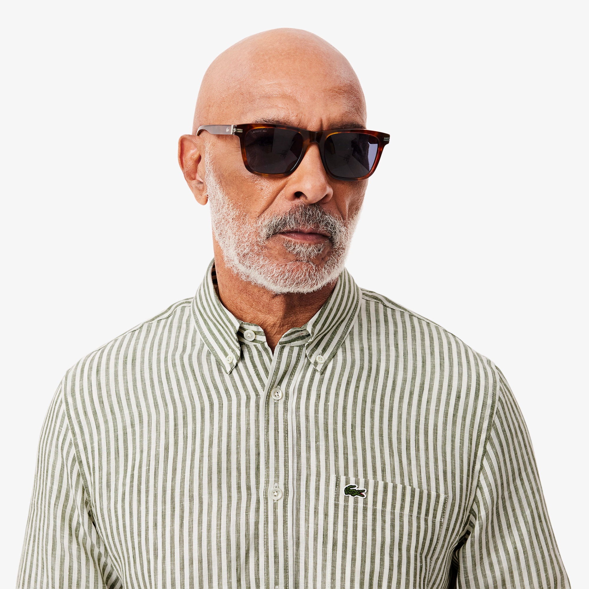 リネンストライプシャツ