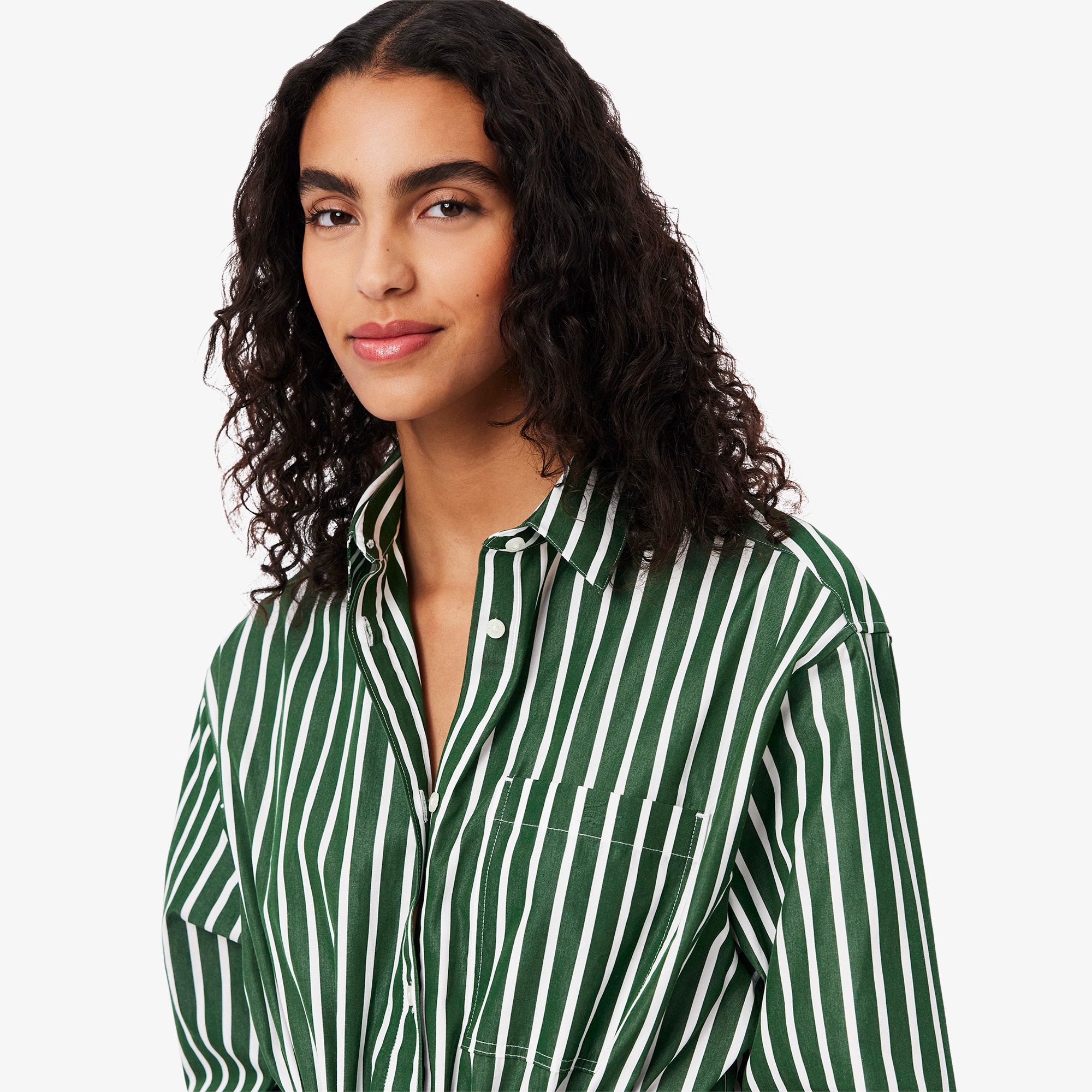 ストライプシャツドレス