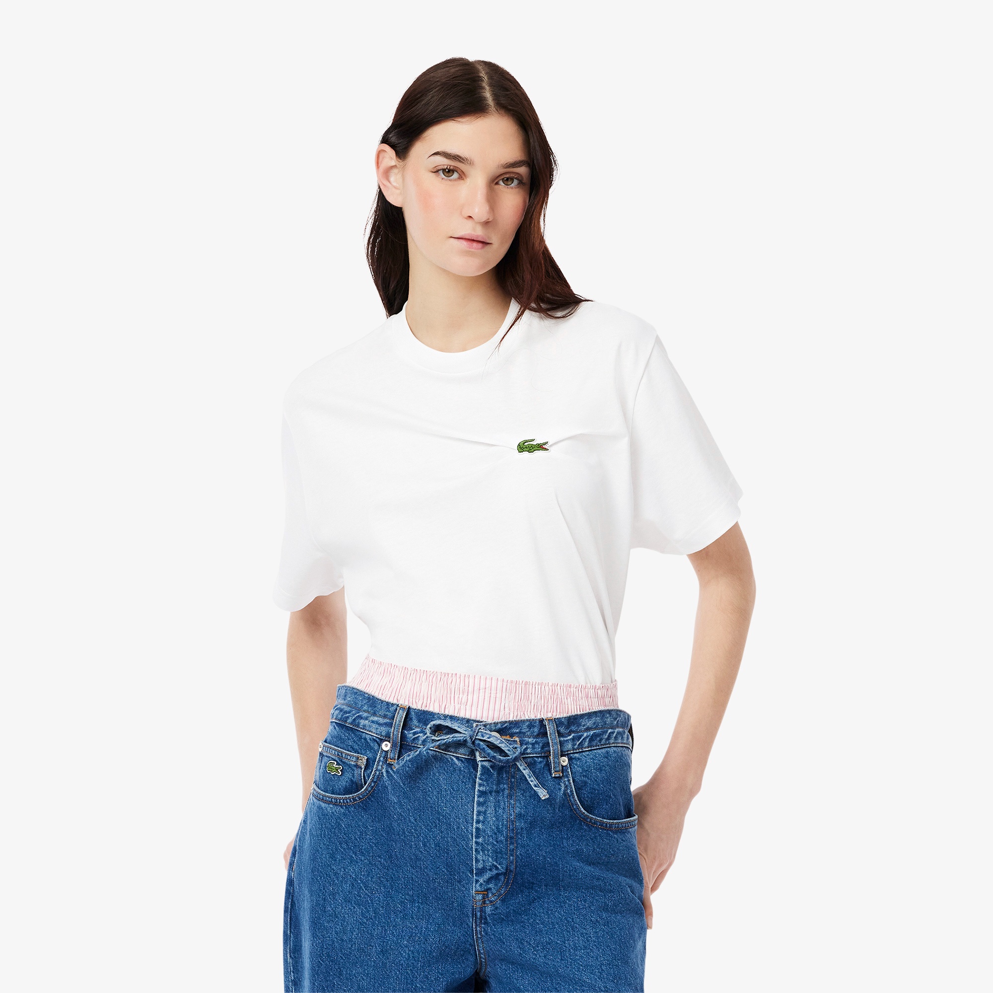 ワニロゴプリーツオーバーサイズフィットTシャツ TF9595