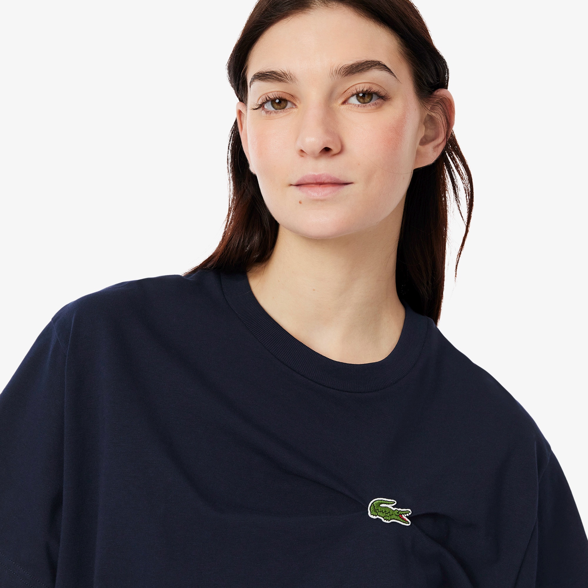 ワニロゴプリーツオーバーサイズフィットTシャツ