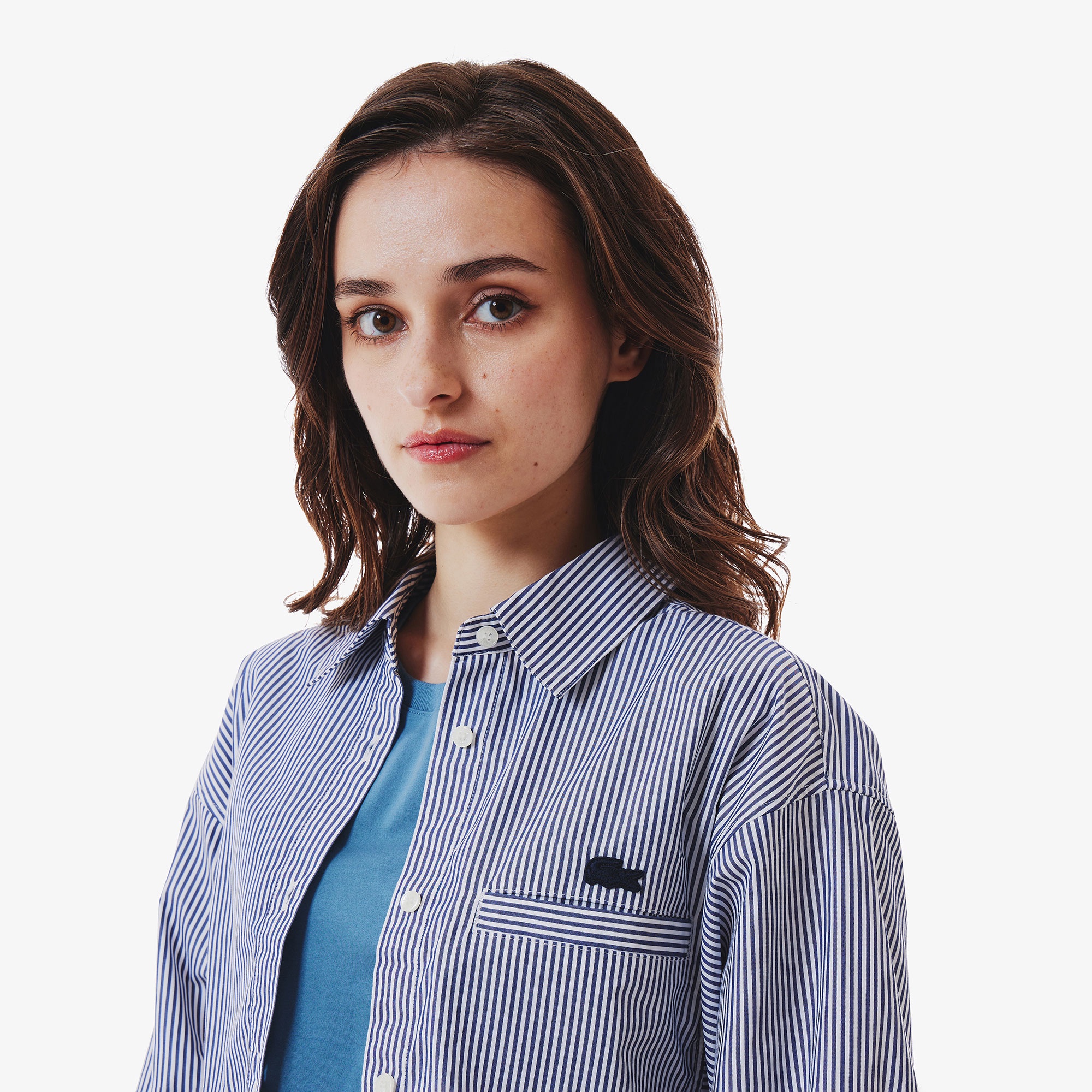 ショート&ワイドストライプシャツ