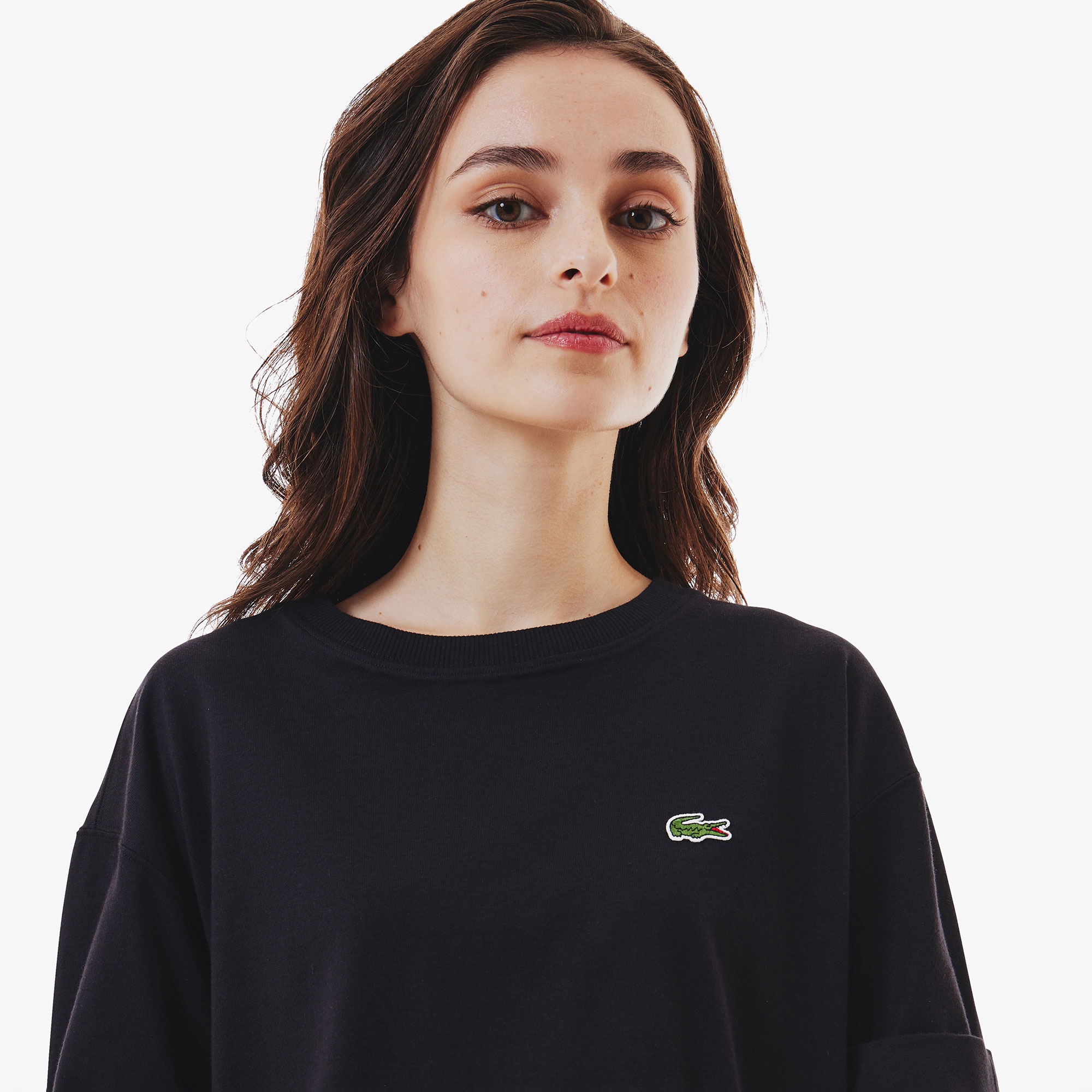 裾口ドローストリング入りクロップドTシャツ