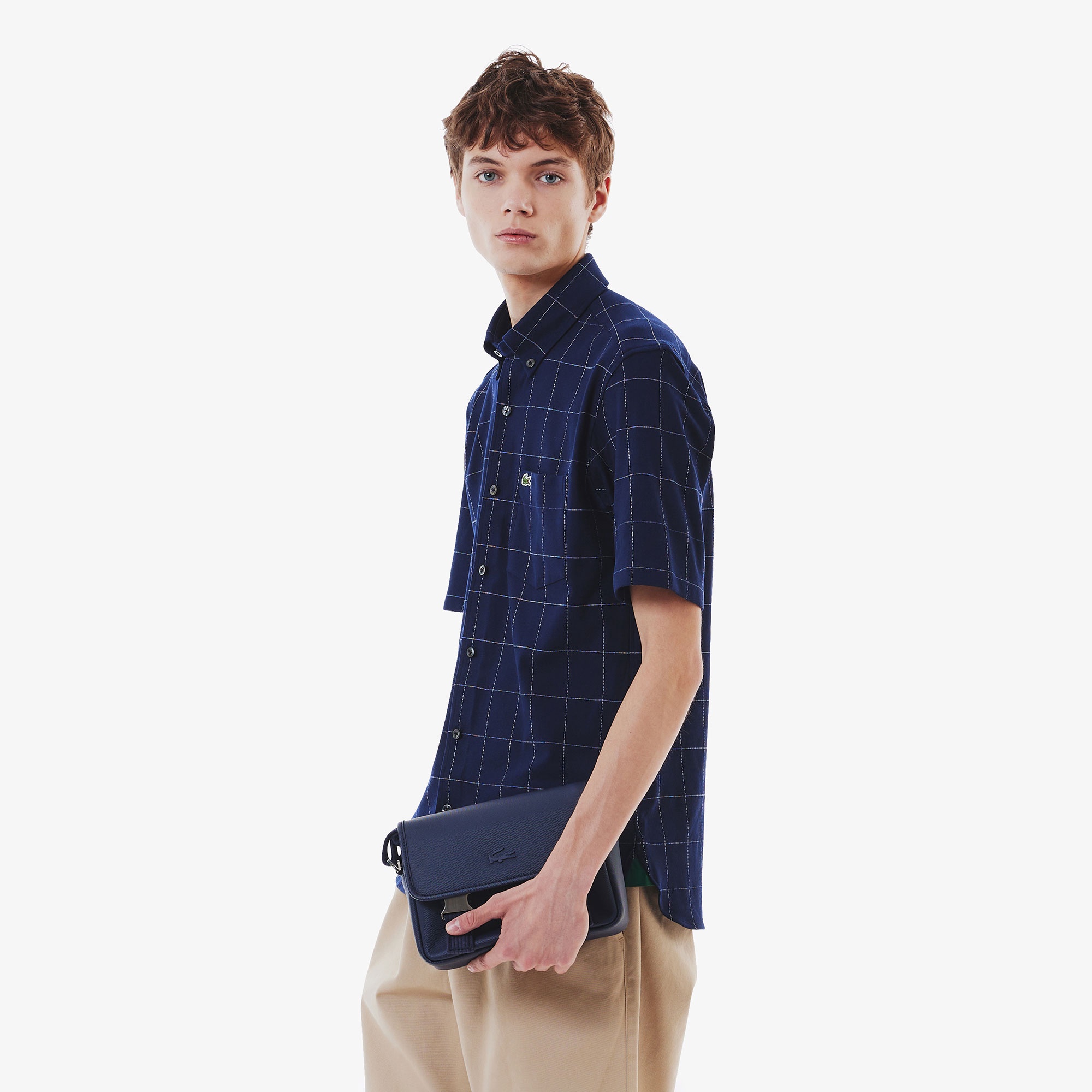 ウィンドウペーンチェックジャージシャツ