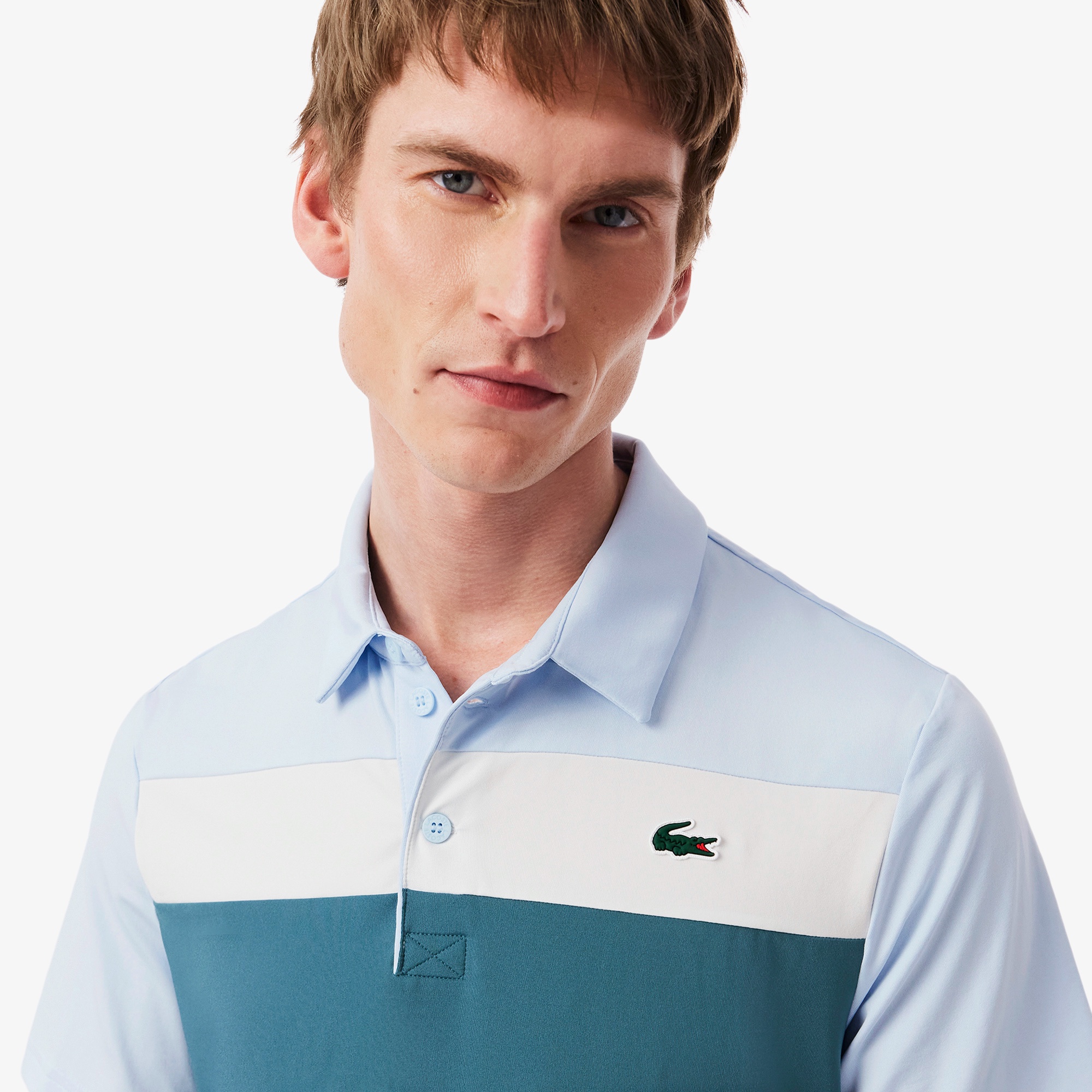 パネルボーダーウルトラドライゴルフポロシャツ