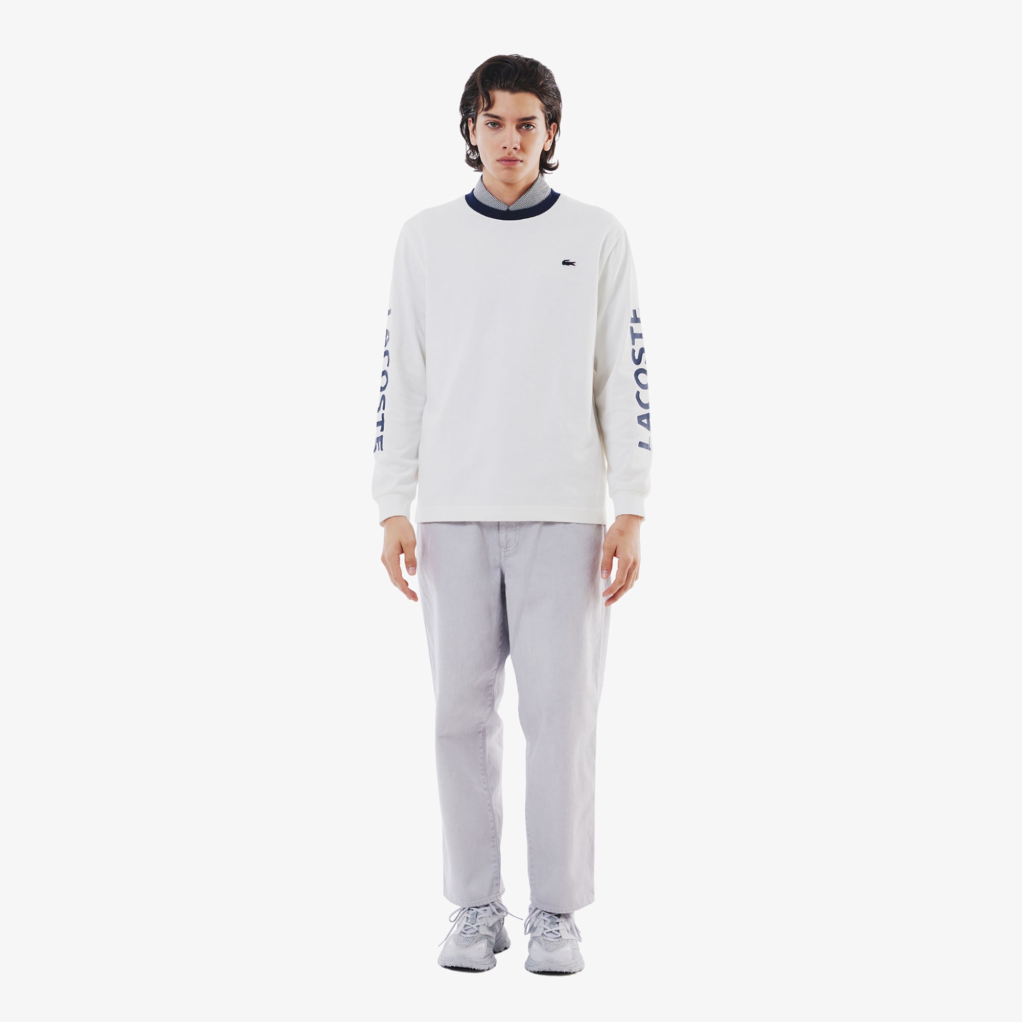 マイクロチェックジャージシャツ