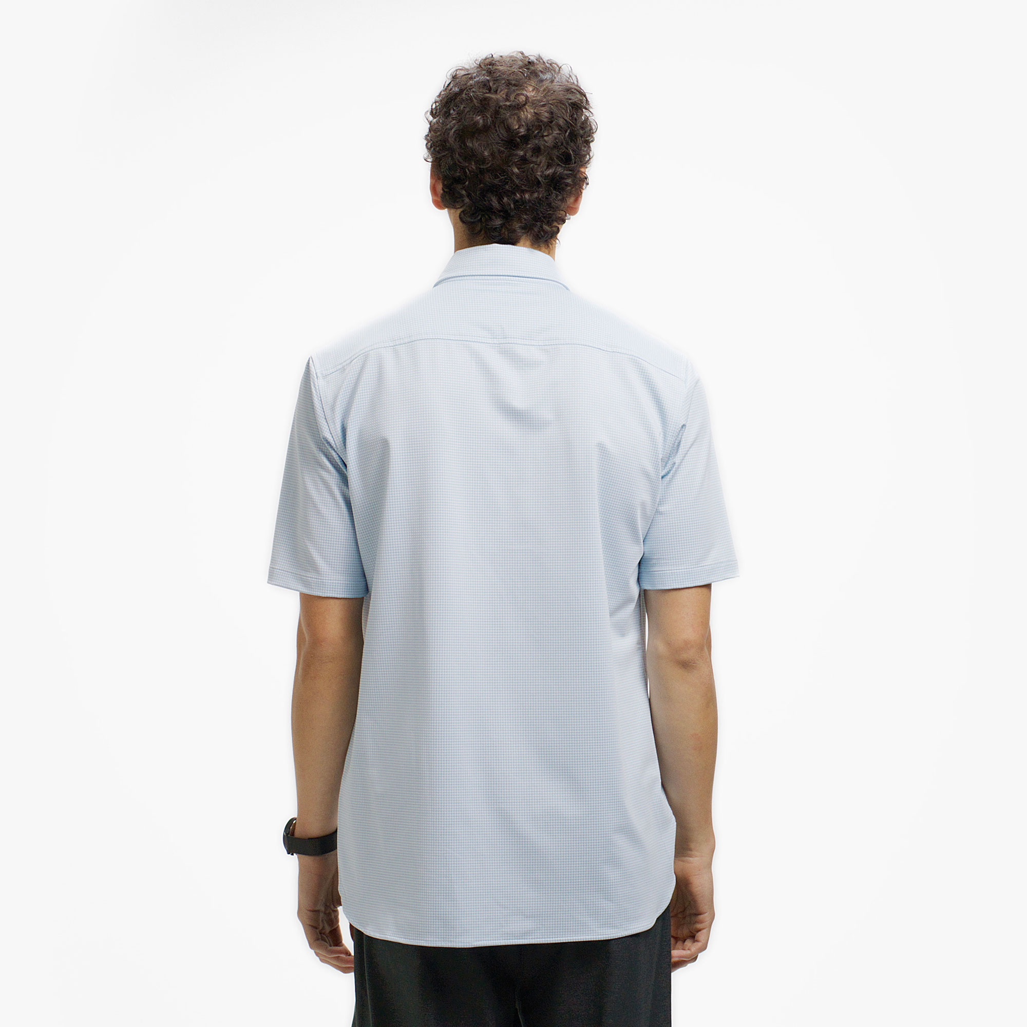 マイクロチェックジャージシャツ