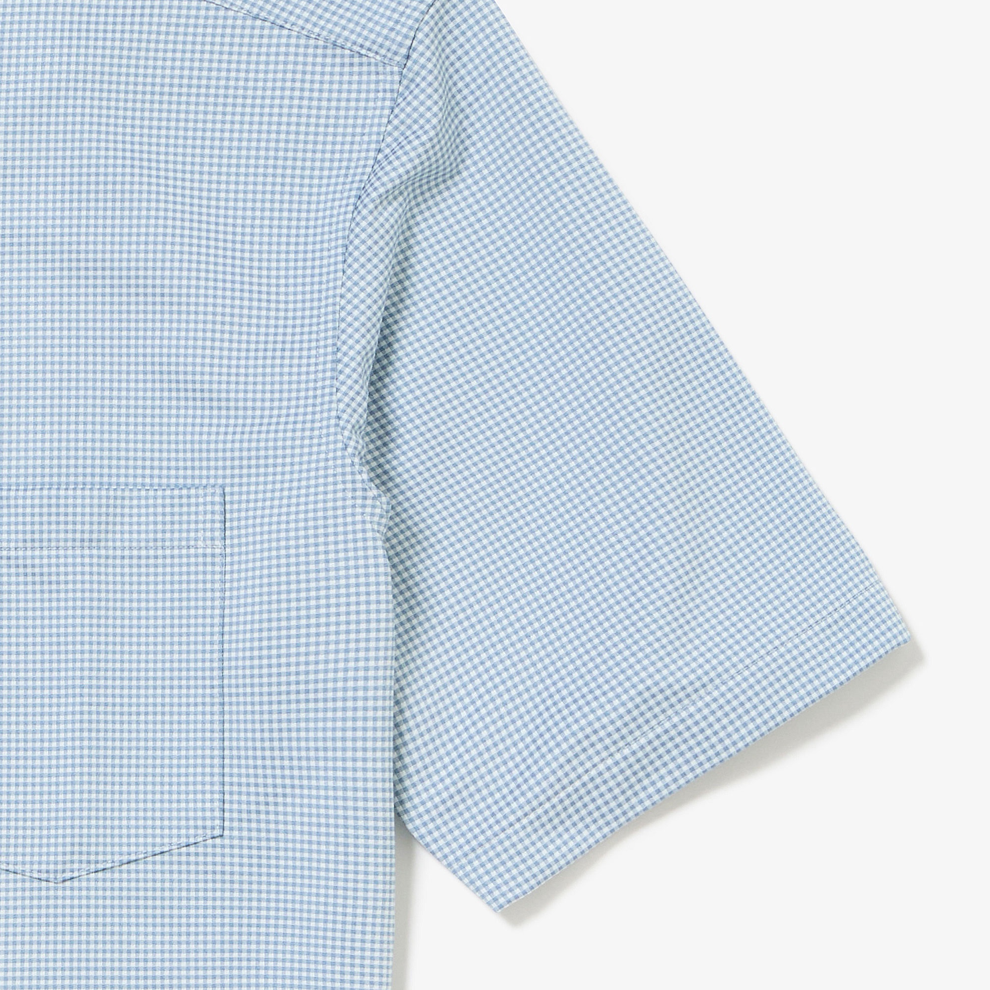 マイクロチェックジャージシャツ