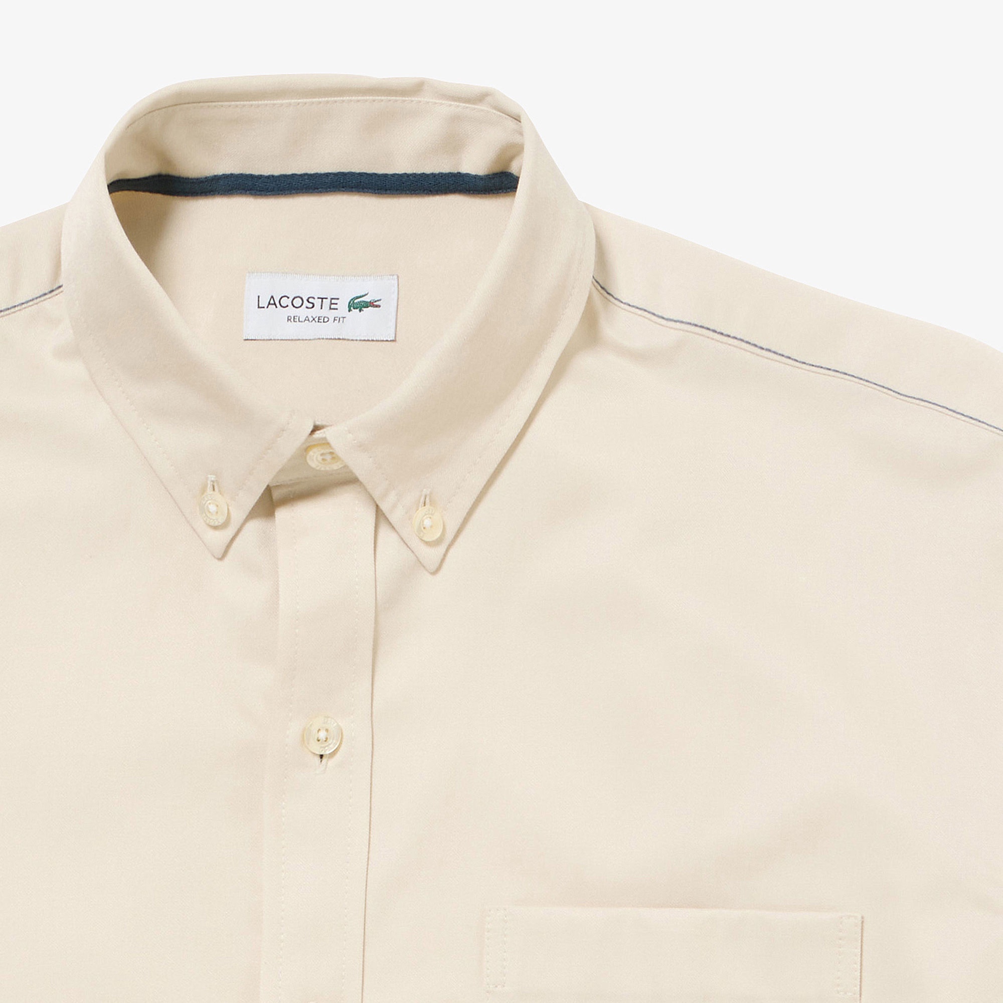 シルクブレンドネームパッチボタンダウンシャツ