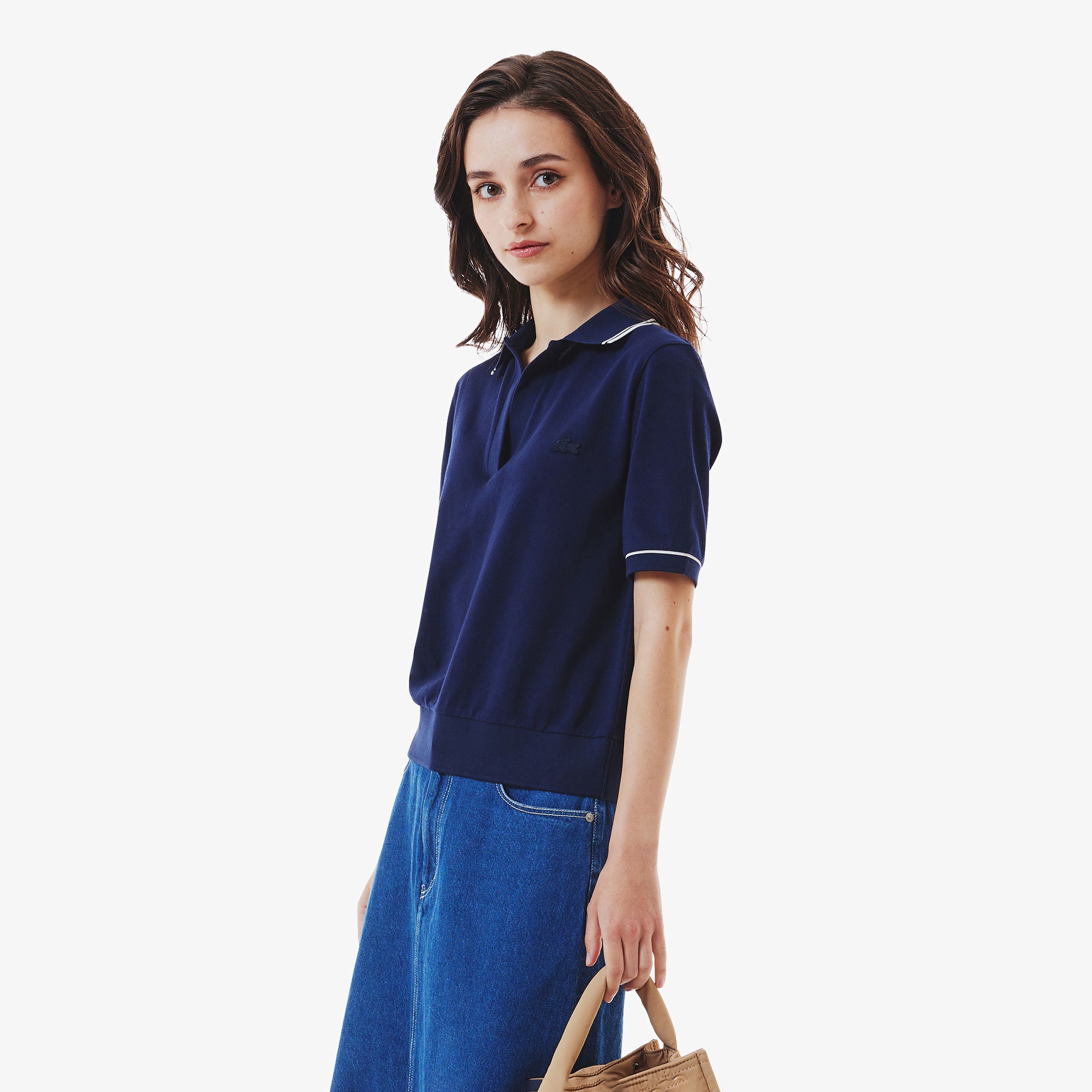 スキッパーネックポロシャツ