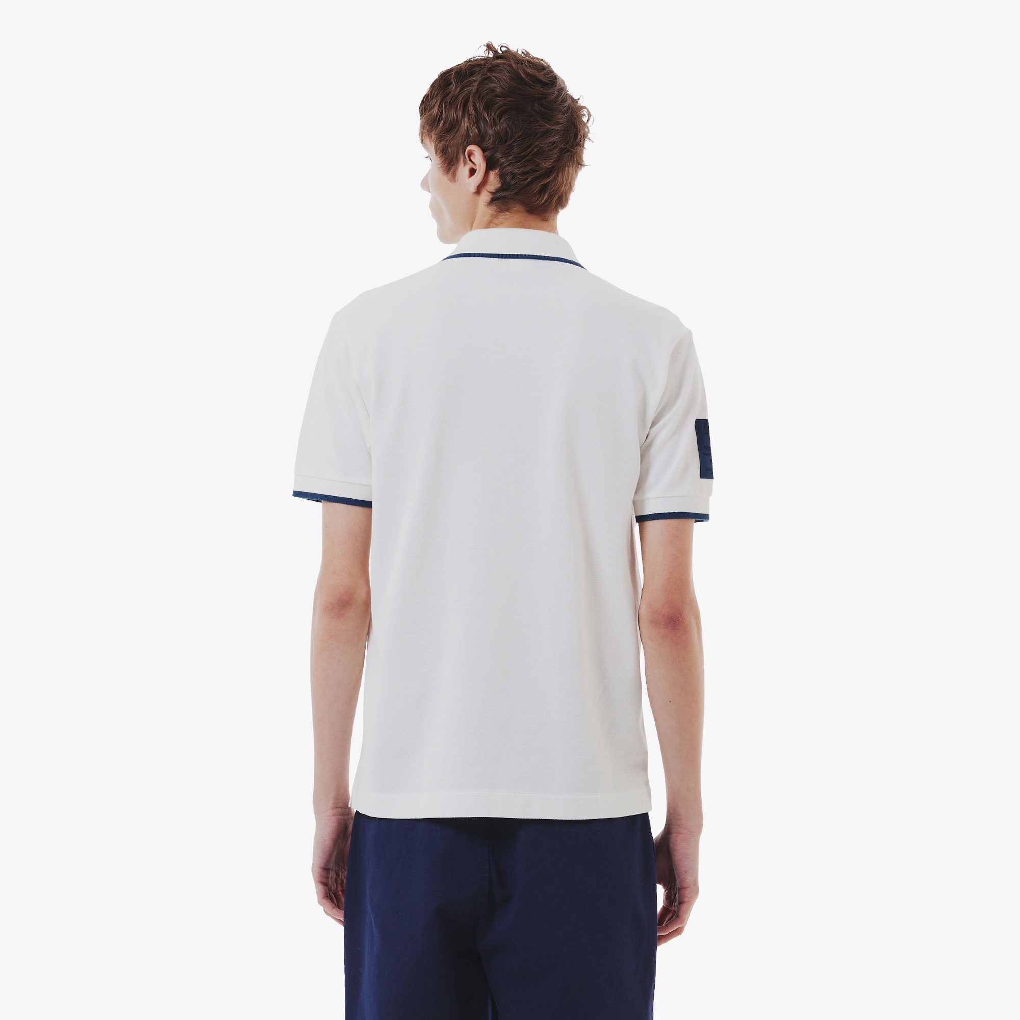 スリーブネームパッチ鹿の子地ポロシャツ