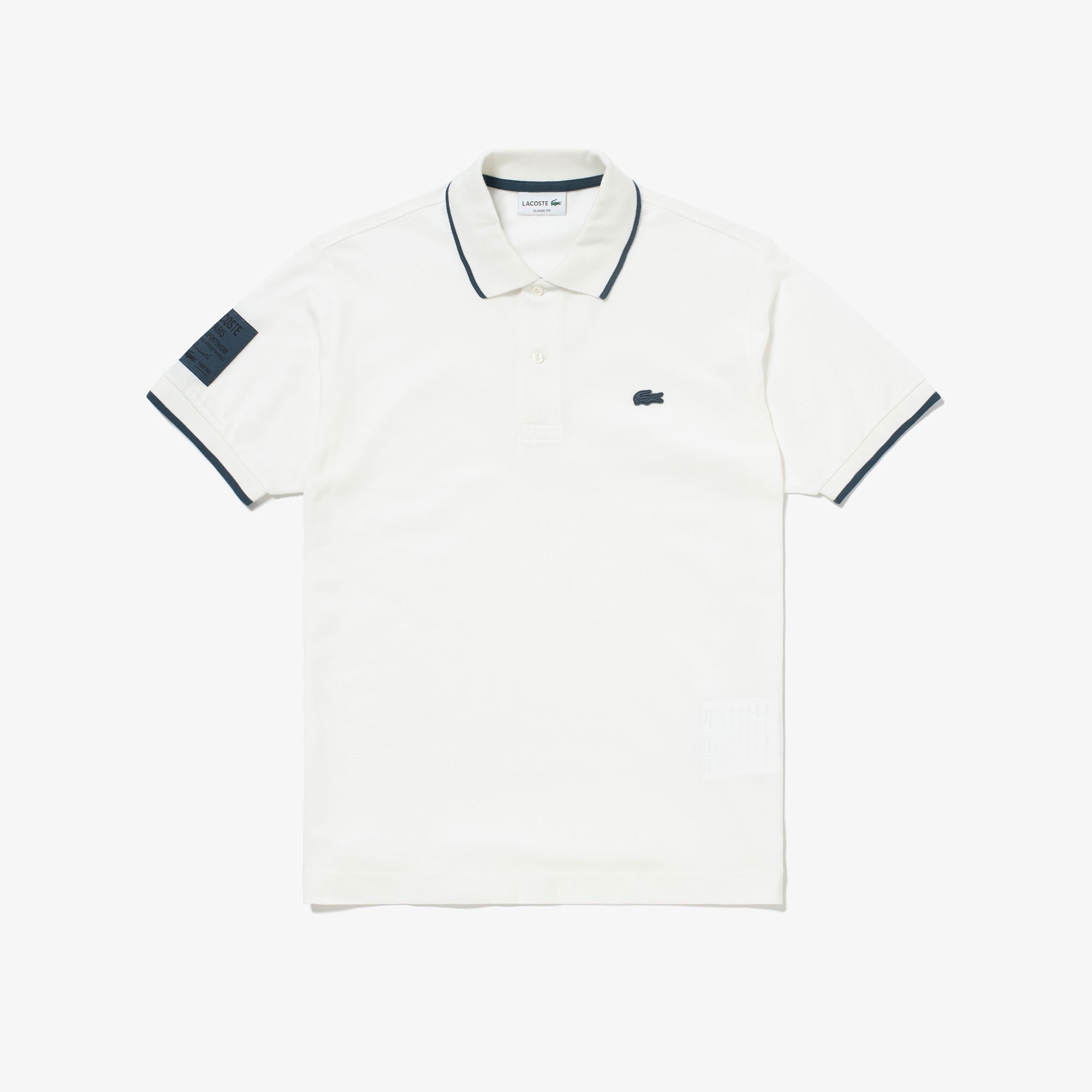 スリーブネームパッチ鹿の子地ポロシャツ