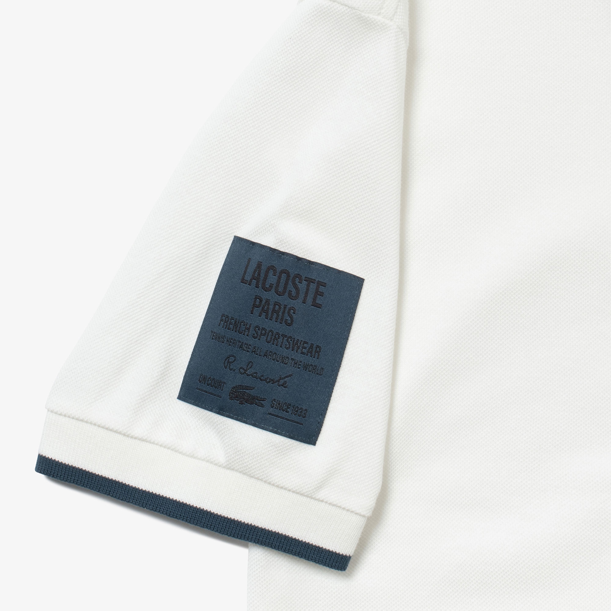 スリーブネームパッチ鹿の子地ポロシャツ