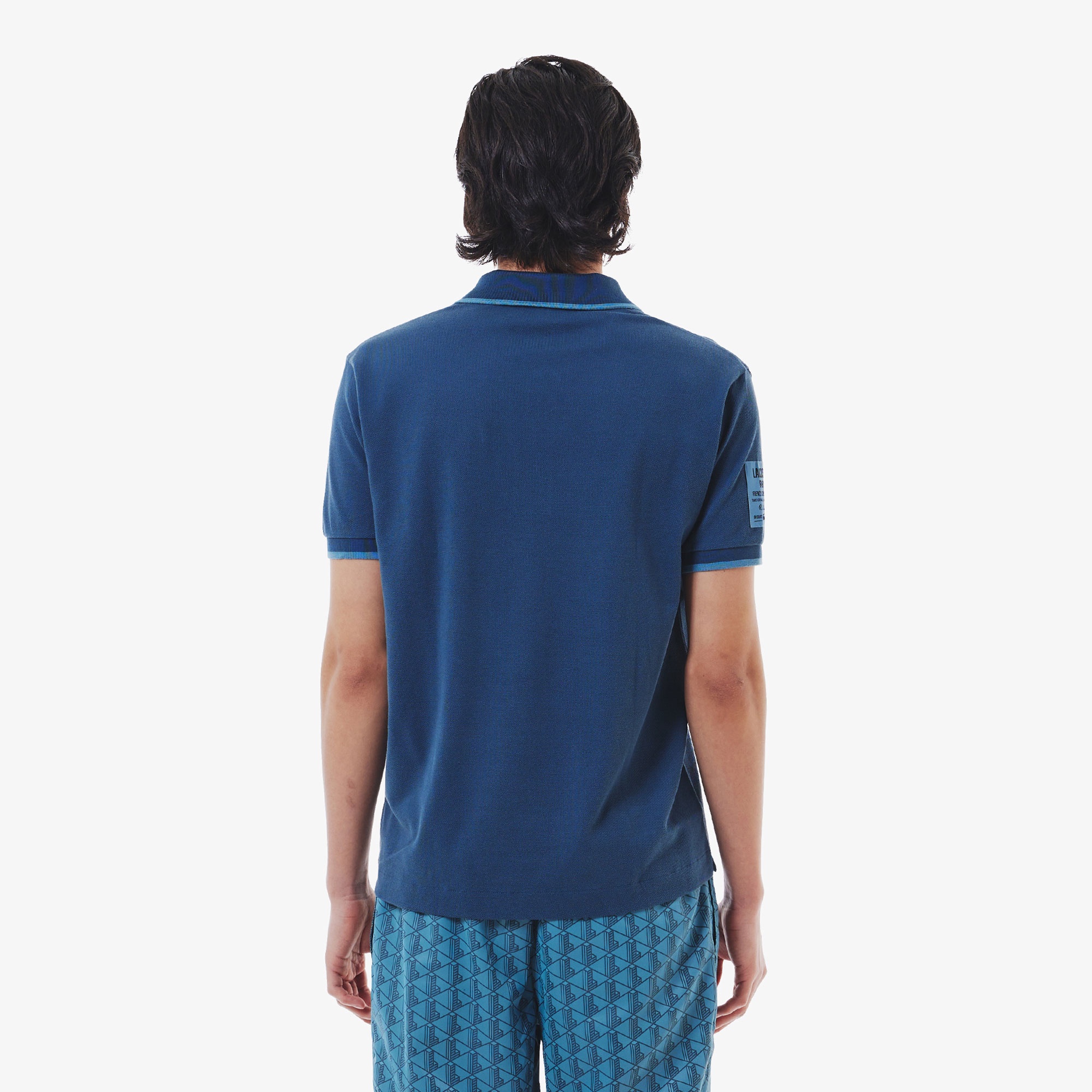 スリーブネームパッチ鹿の子地ポロシャツ