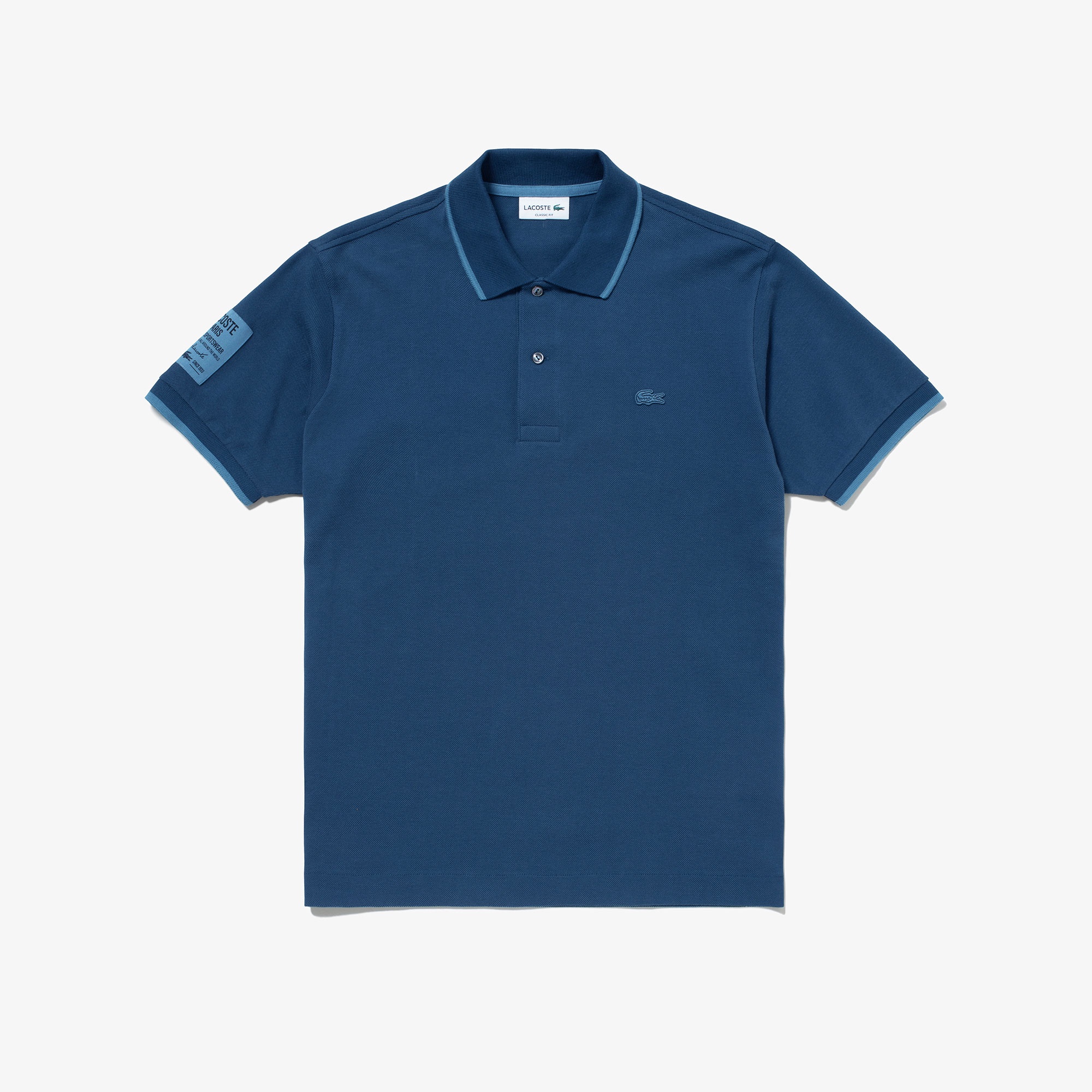 スリーブネームパッチ鹿の子地ポロシャツ