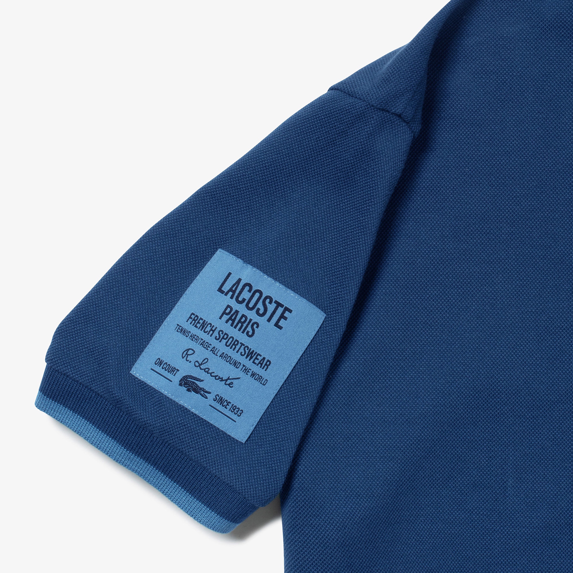 スリーブネームパッチ鹿の子地ポロシャツ