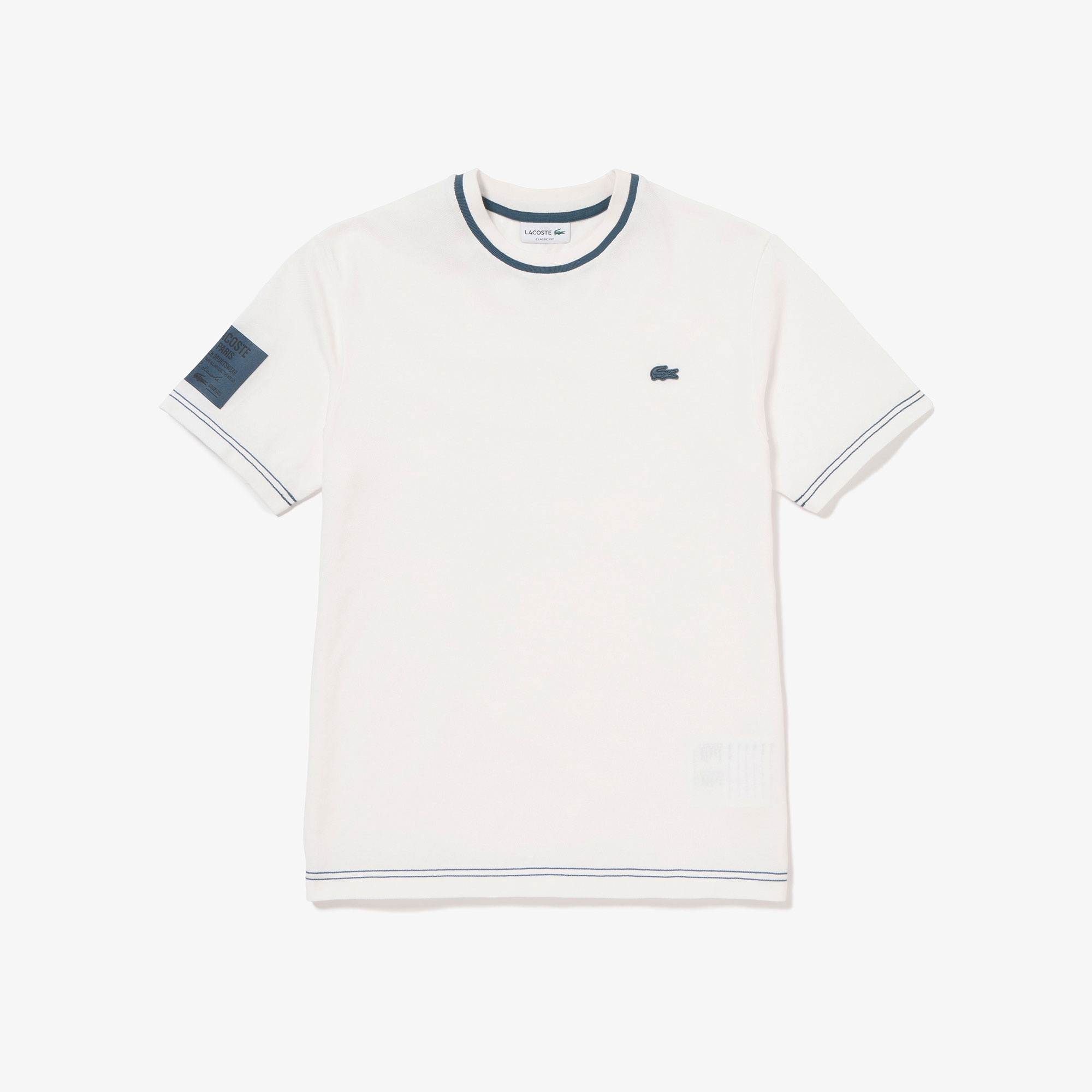 スリーブネームパッチ鹿の子地Tシャツ