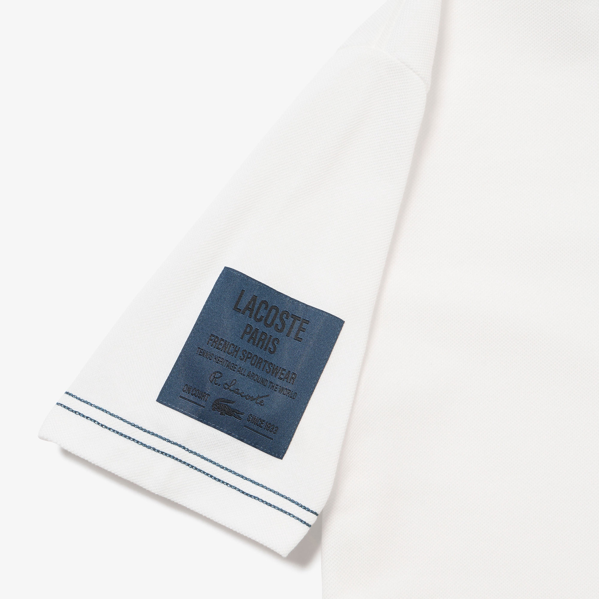 スリーブネームパッチ鹿の子地Tシャツ