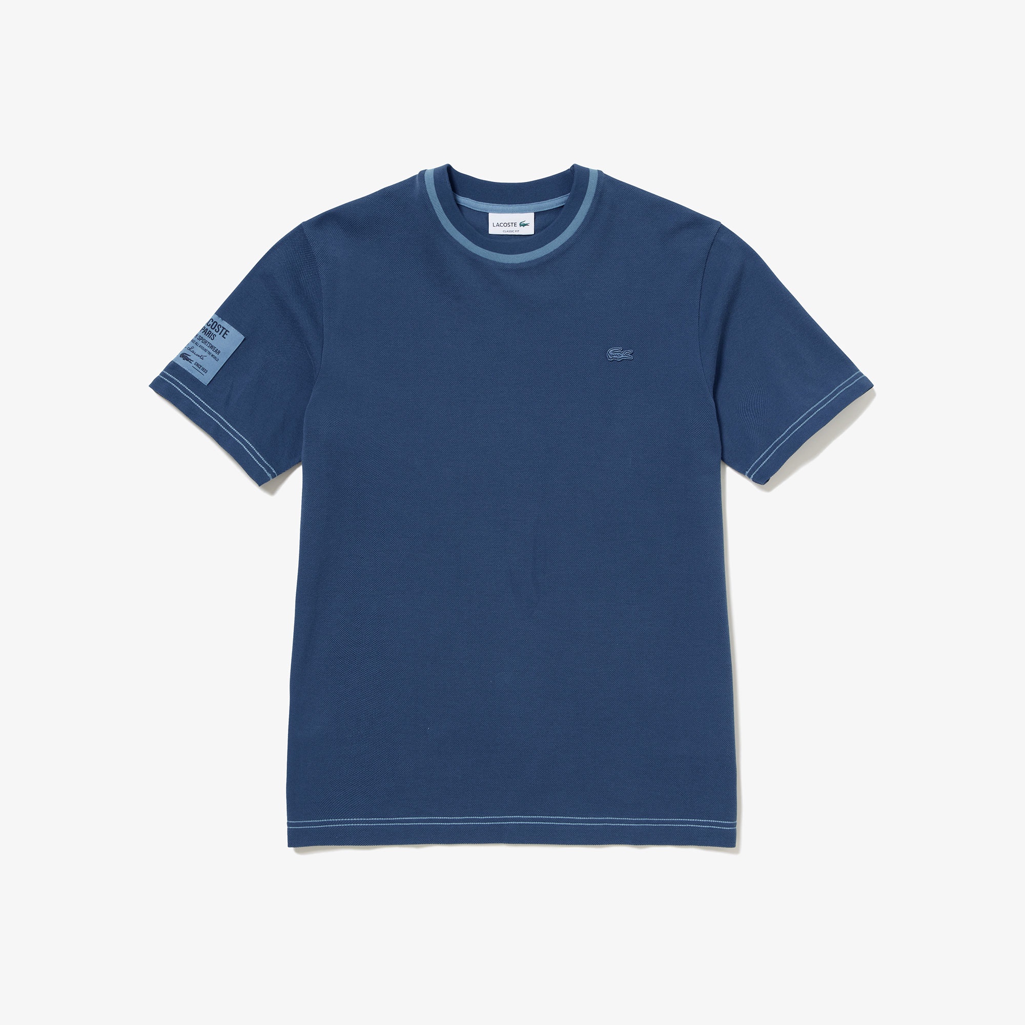 スリーブネームパッチ鹿の子地Tシャツ